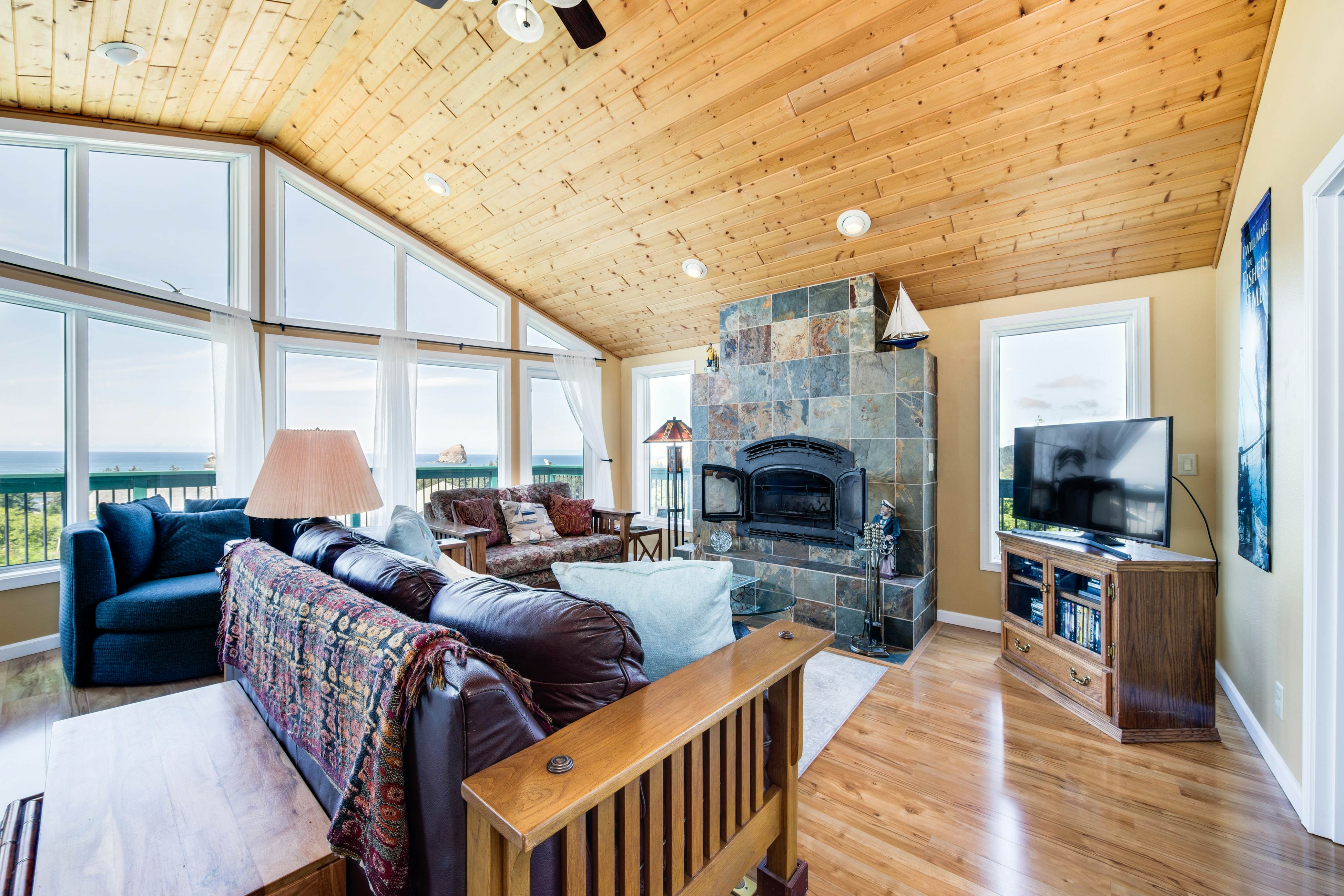 Bright & open hillside home with sprawling ocean views