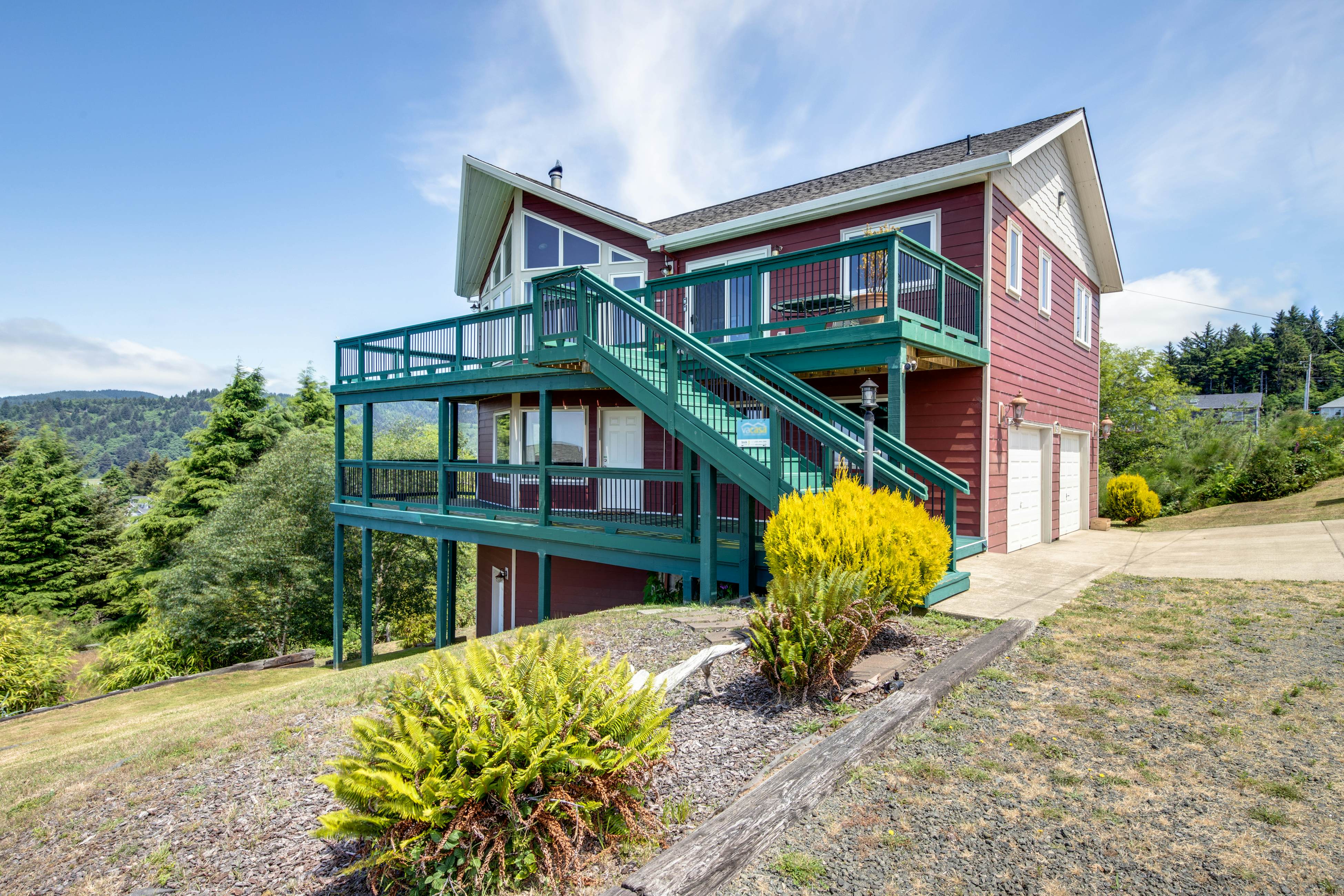 Bright & open hillside home with sprawling ocean views