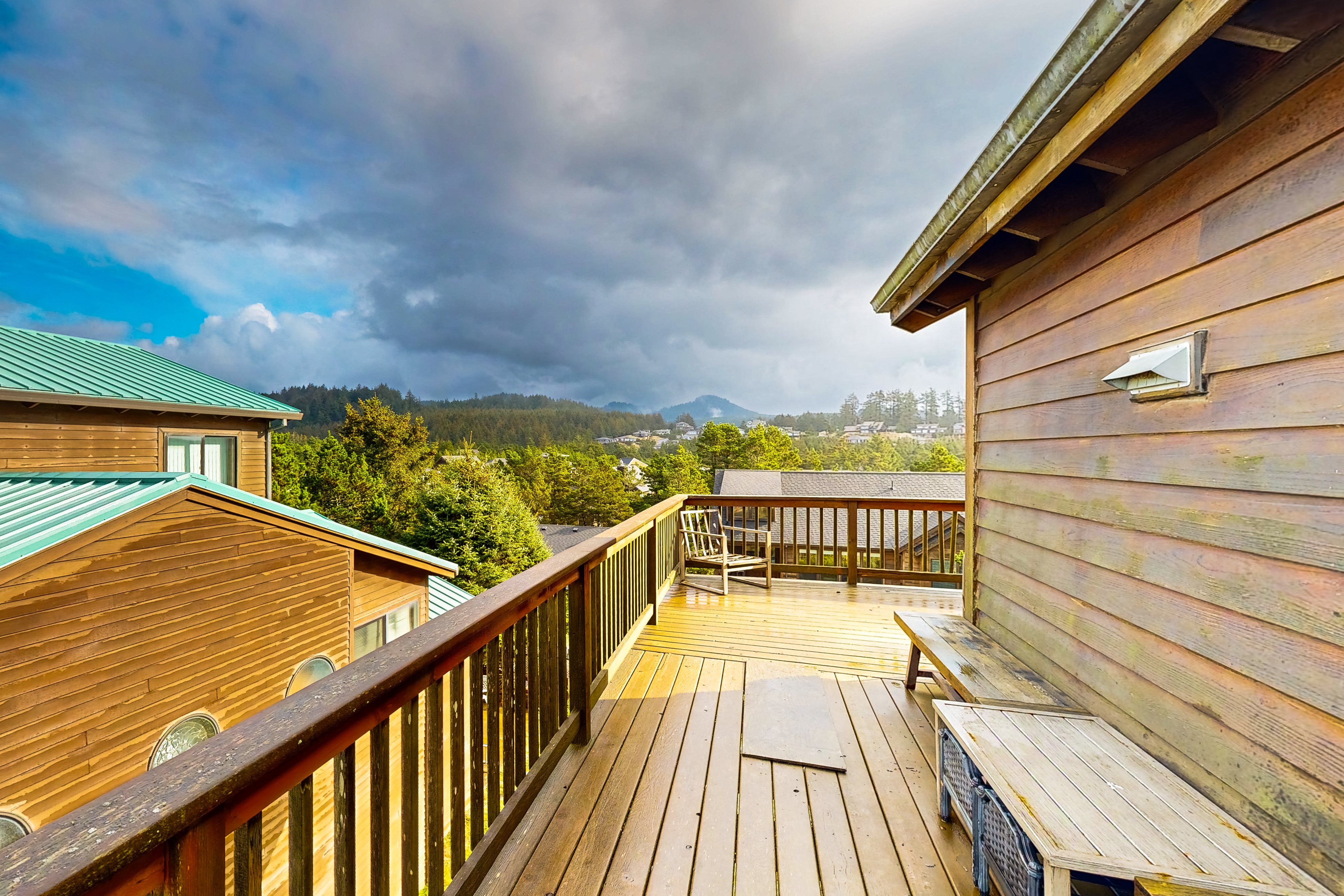 Gorgeous waterfront home with ocean views a furnished deck and beach access