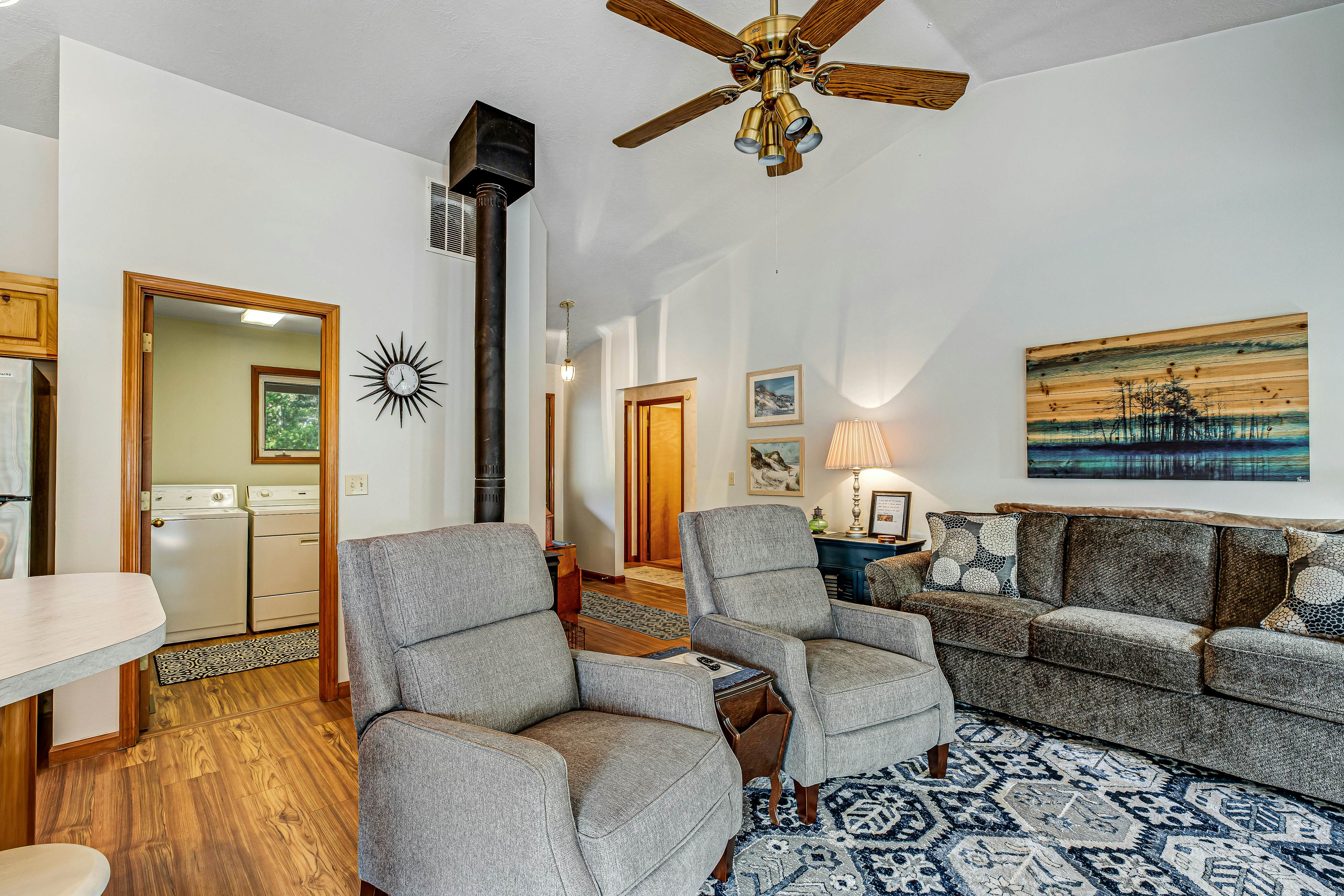 Cozy Home with Wood Stove, WiFi, Gas Grill, & Large Deck - Walk to Beach