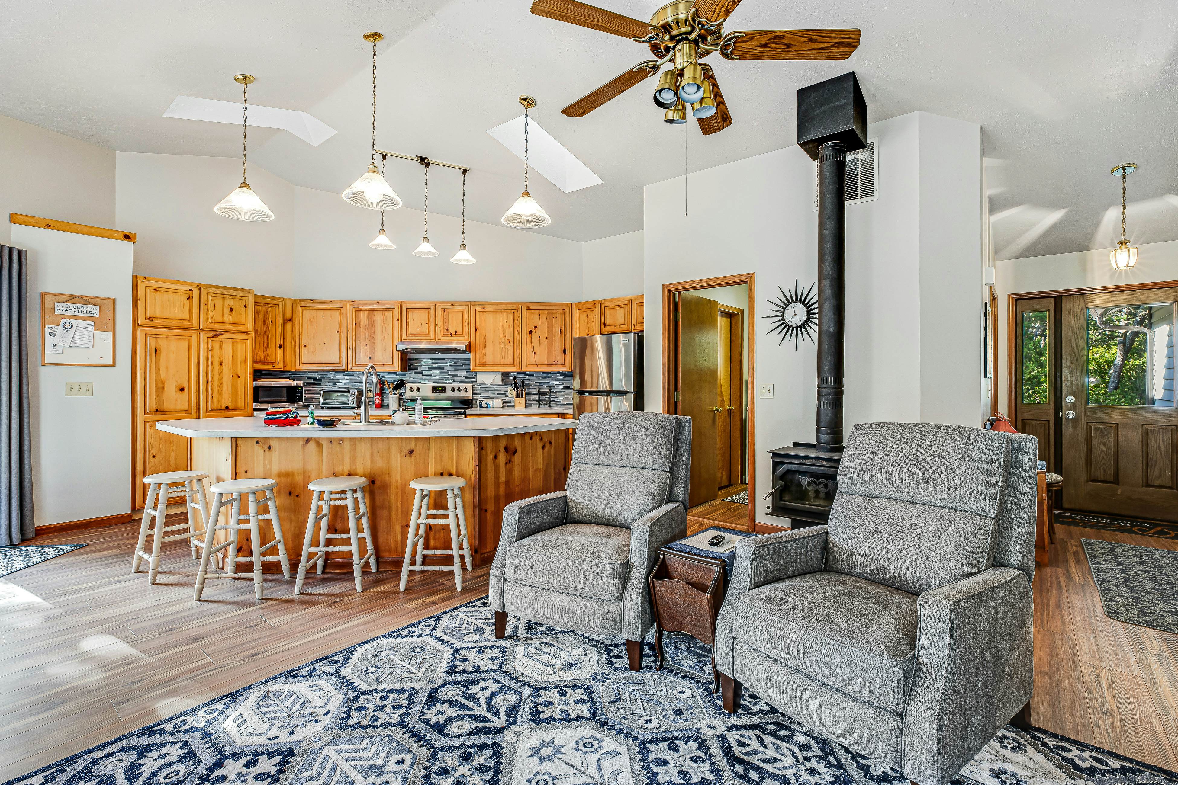 Cozy Home with Wood Stove, WiFi, Gas Grill, & Large Deck - Walk to Beach