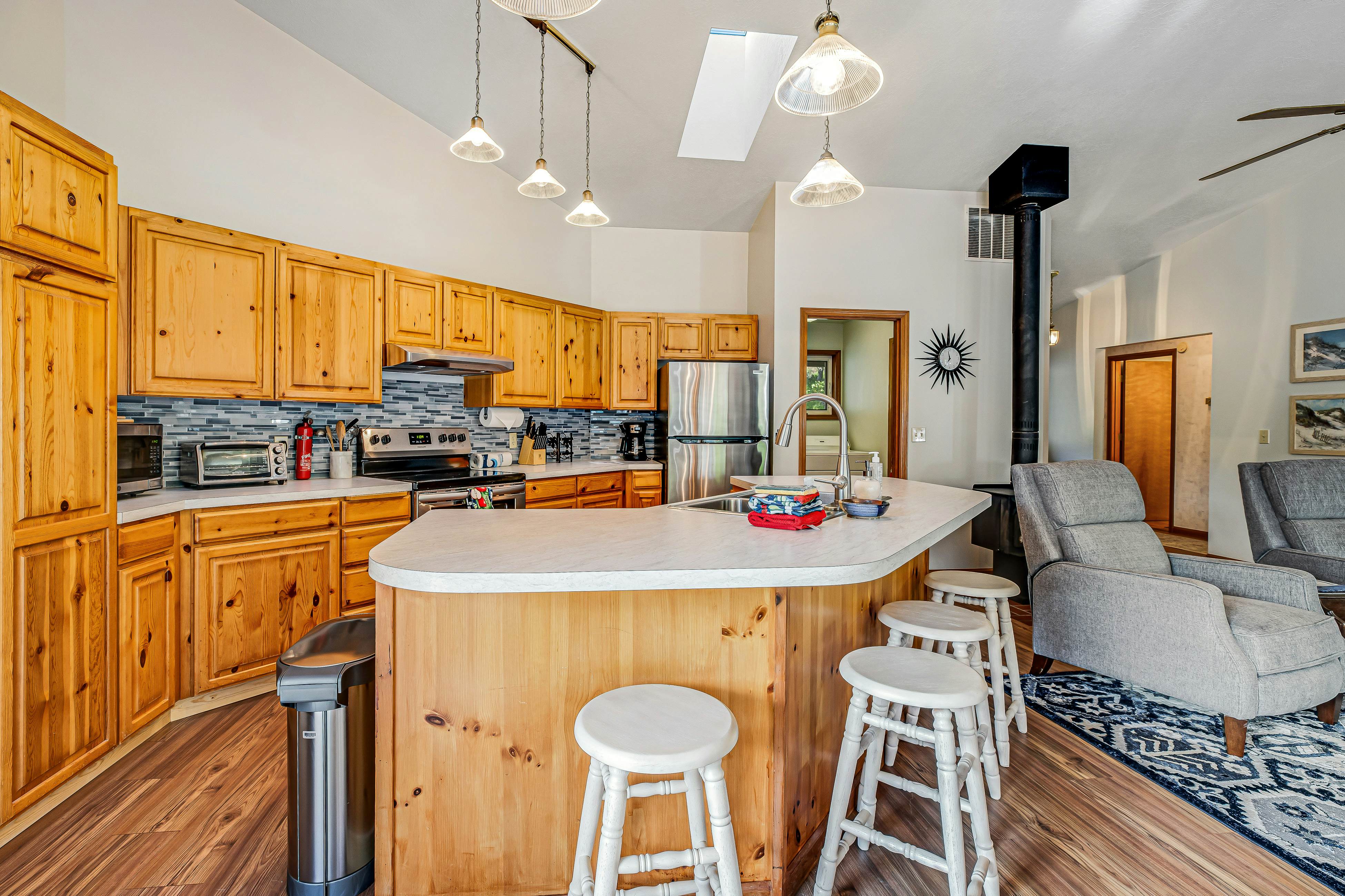 Cozy Home with Wood Stove, WiFi, Gas Grill, & Large Deck - Walk to Beach