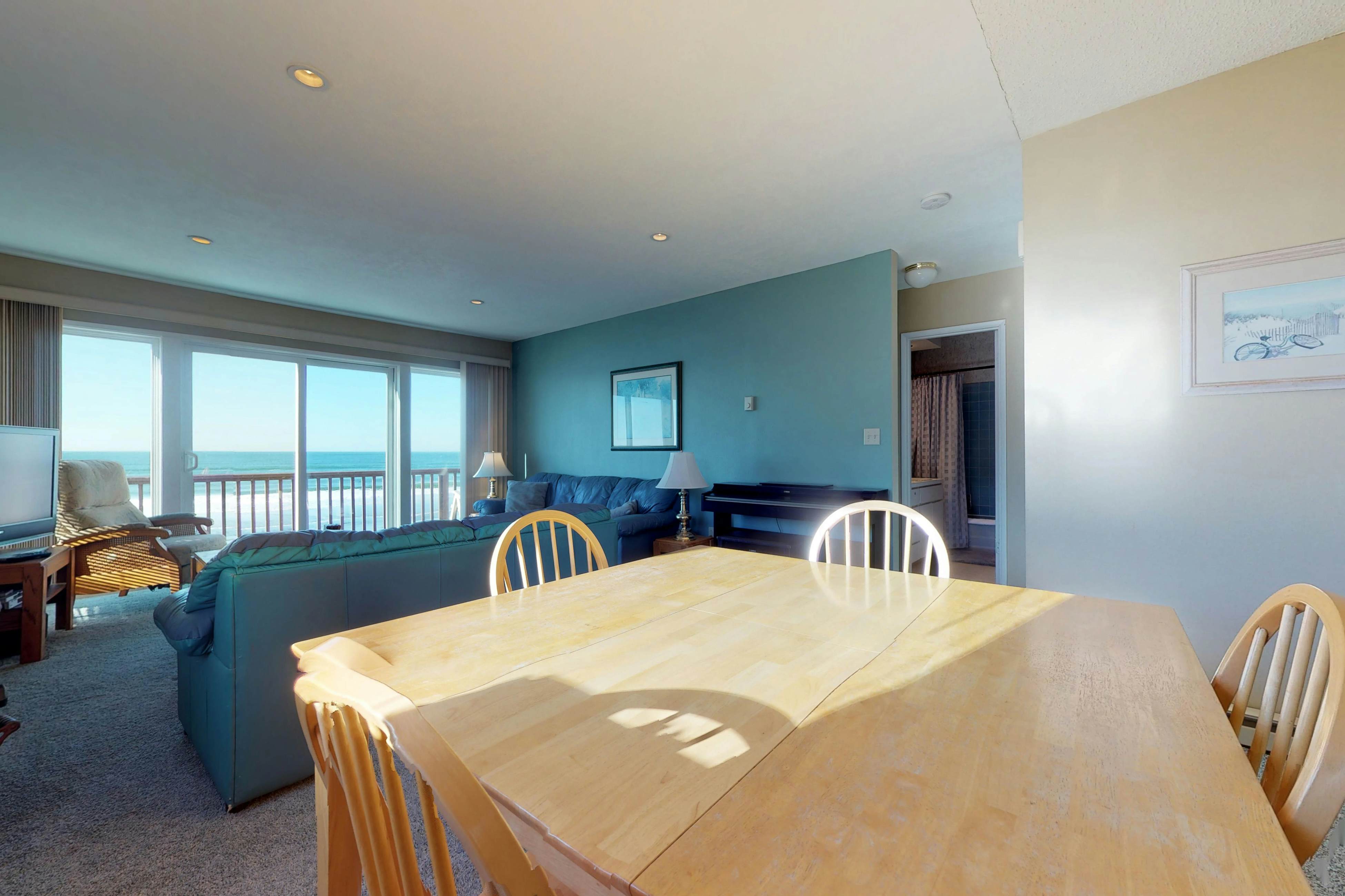 Dog friendly oceanfront condo with amazing ocean views steps to beach