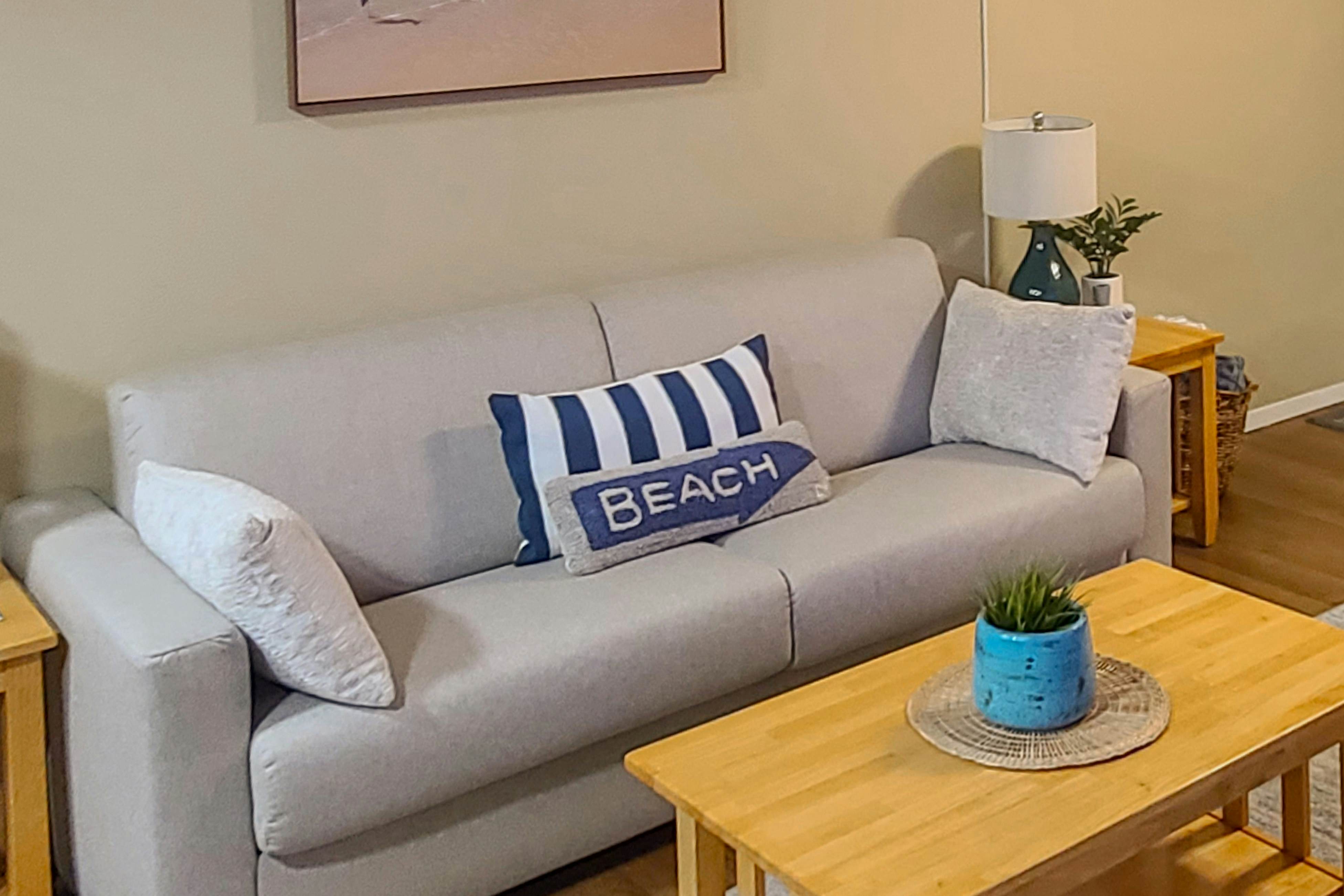 Dog friendly oceanfront condo with beach access and updated interior