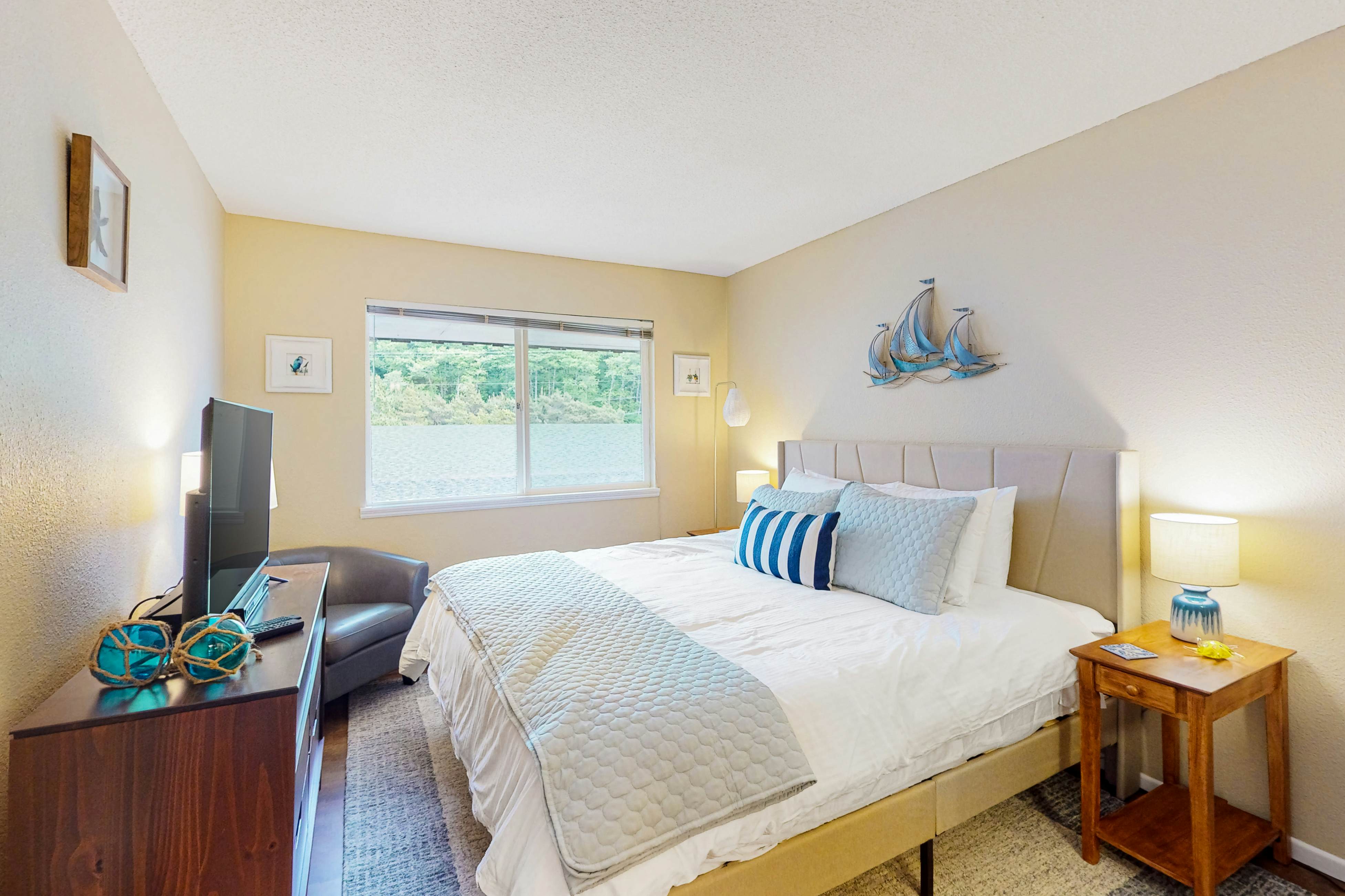 Dog friendly oceanfront condo with beach access and updated interior