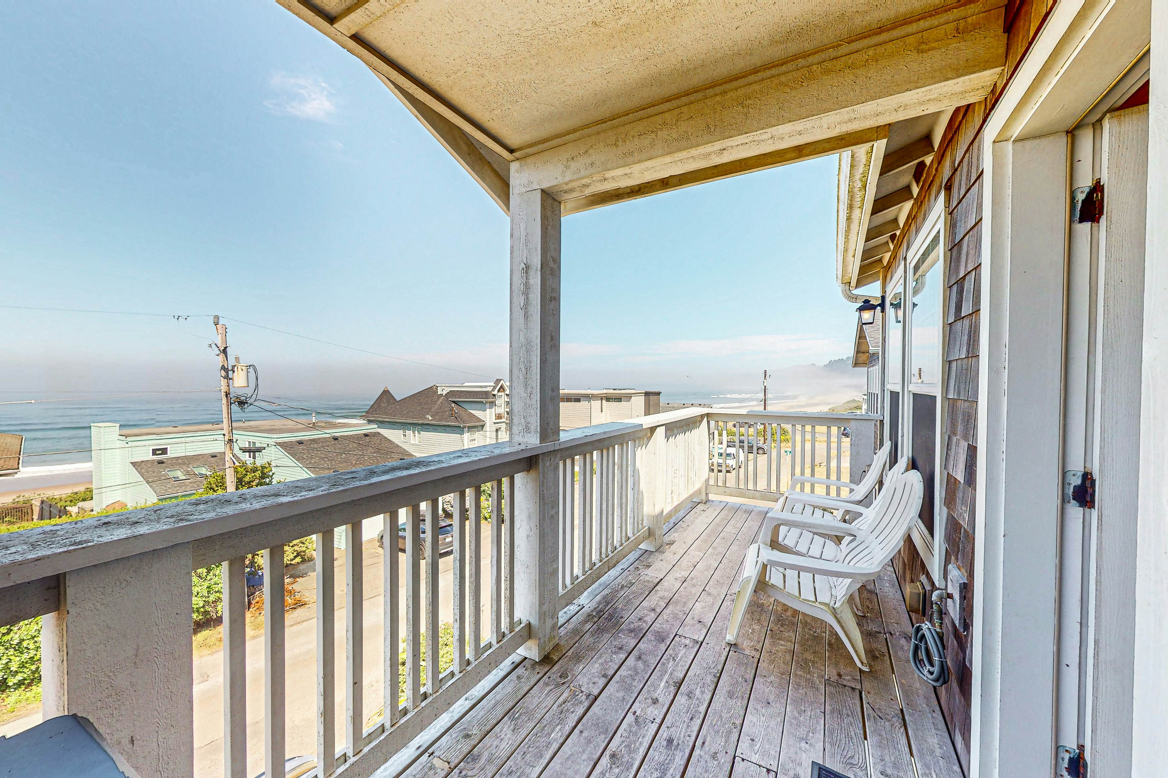 Gorgeous ocean view home with hot tub game room steps to beach