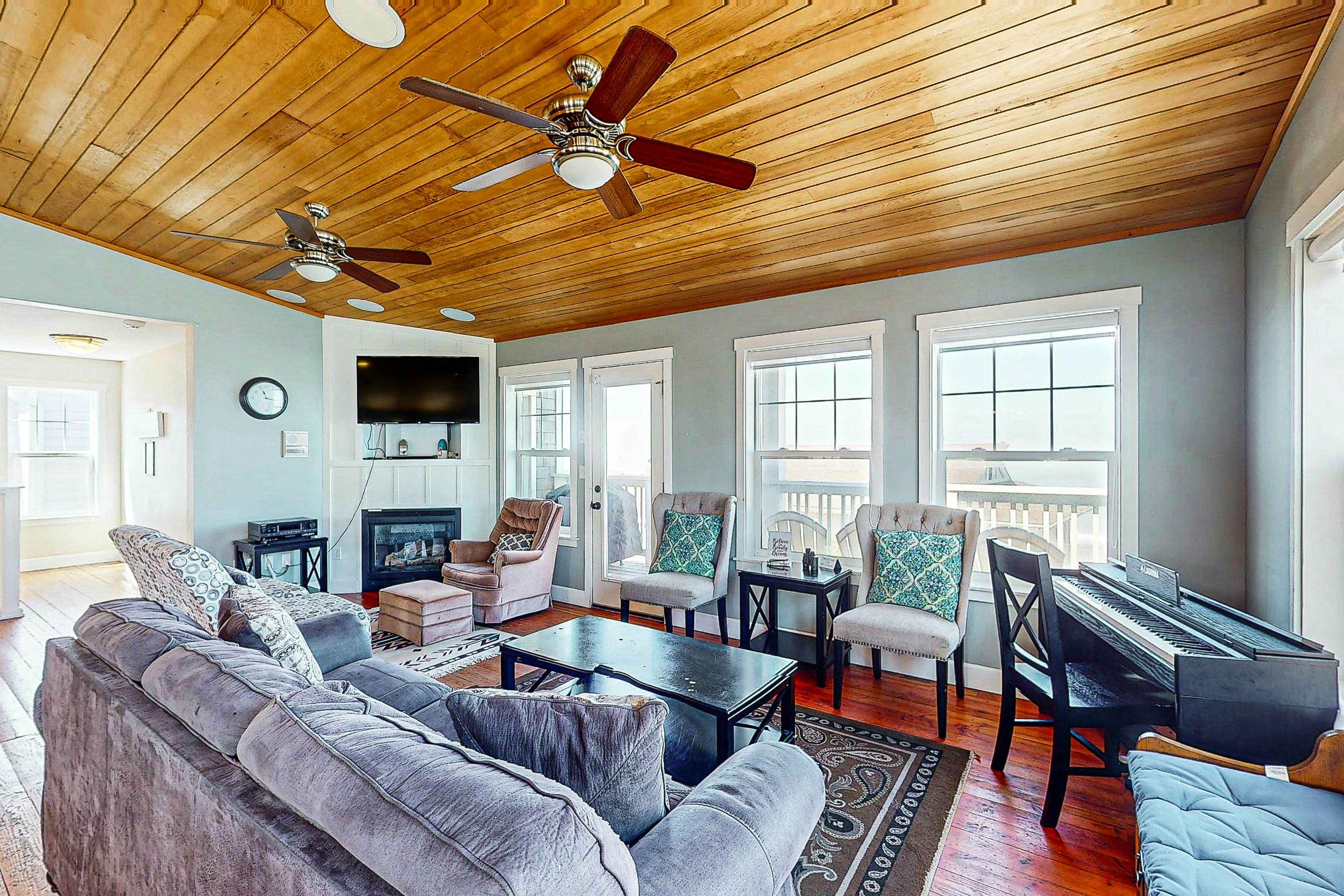 Gorgeous ocean view home with hot tub game room steps to beach