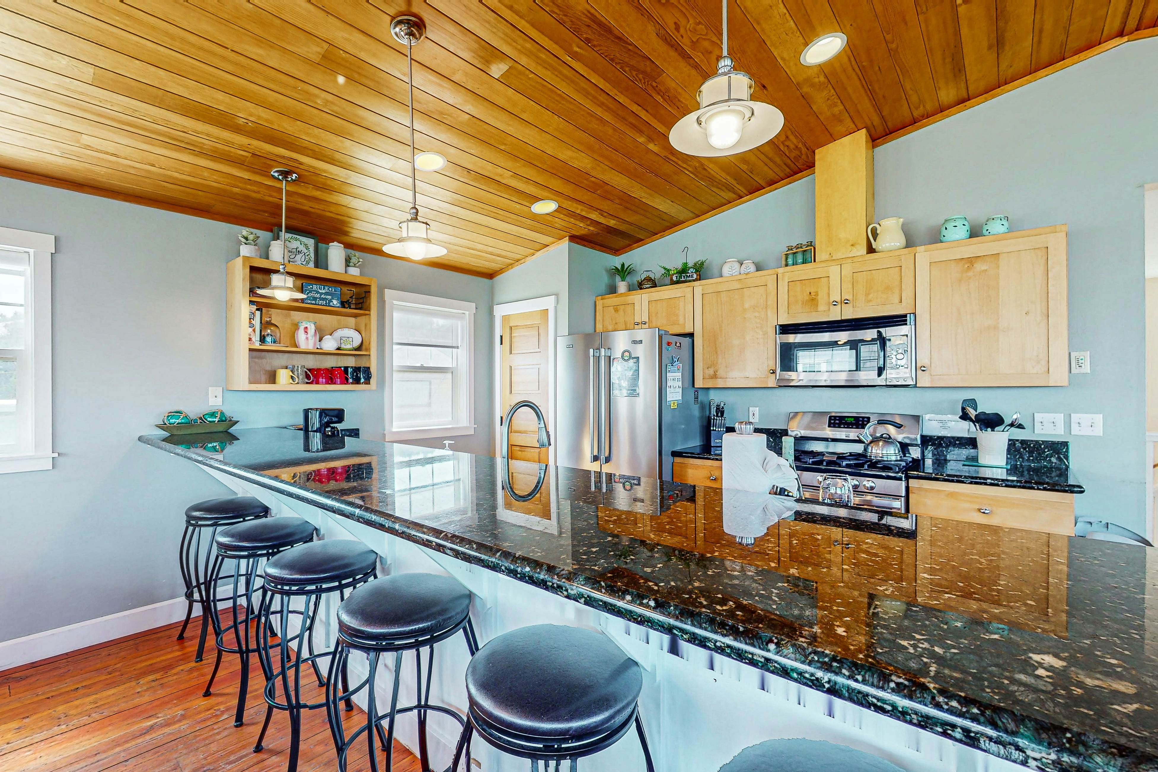 Gorgeous ocean view home with hot tub game room steps to beach