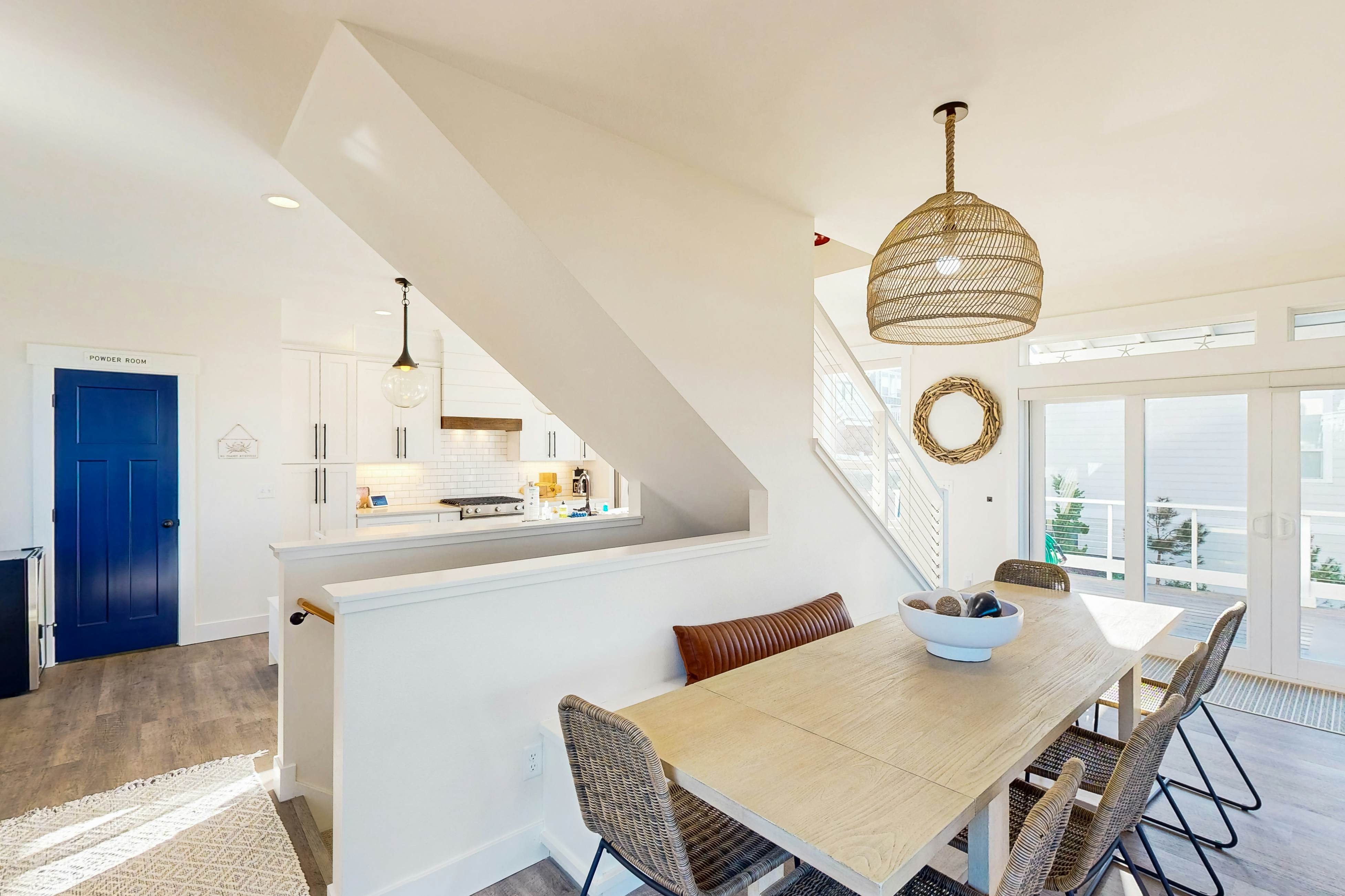 Beautiful family-friendly home with private hot tub, walk to beach, shared pool