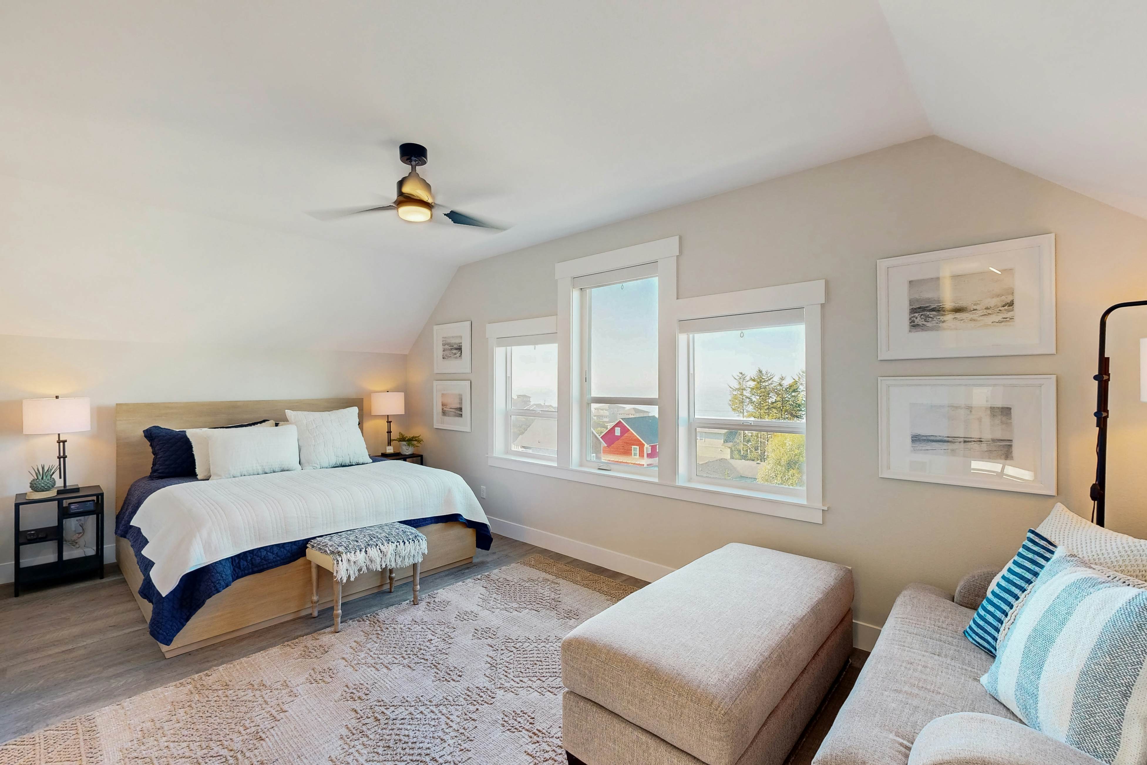 Beautiful family-friendly home with private hot tub, walk to beach, shared pool