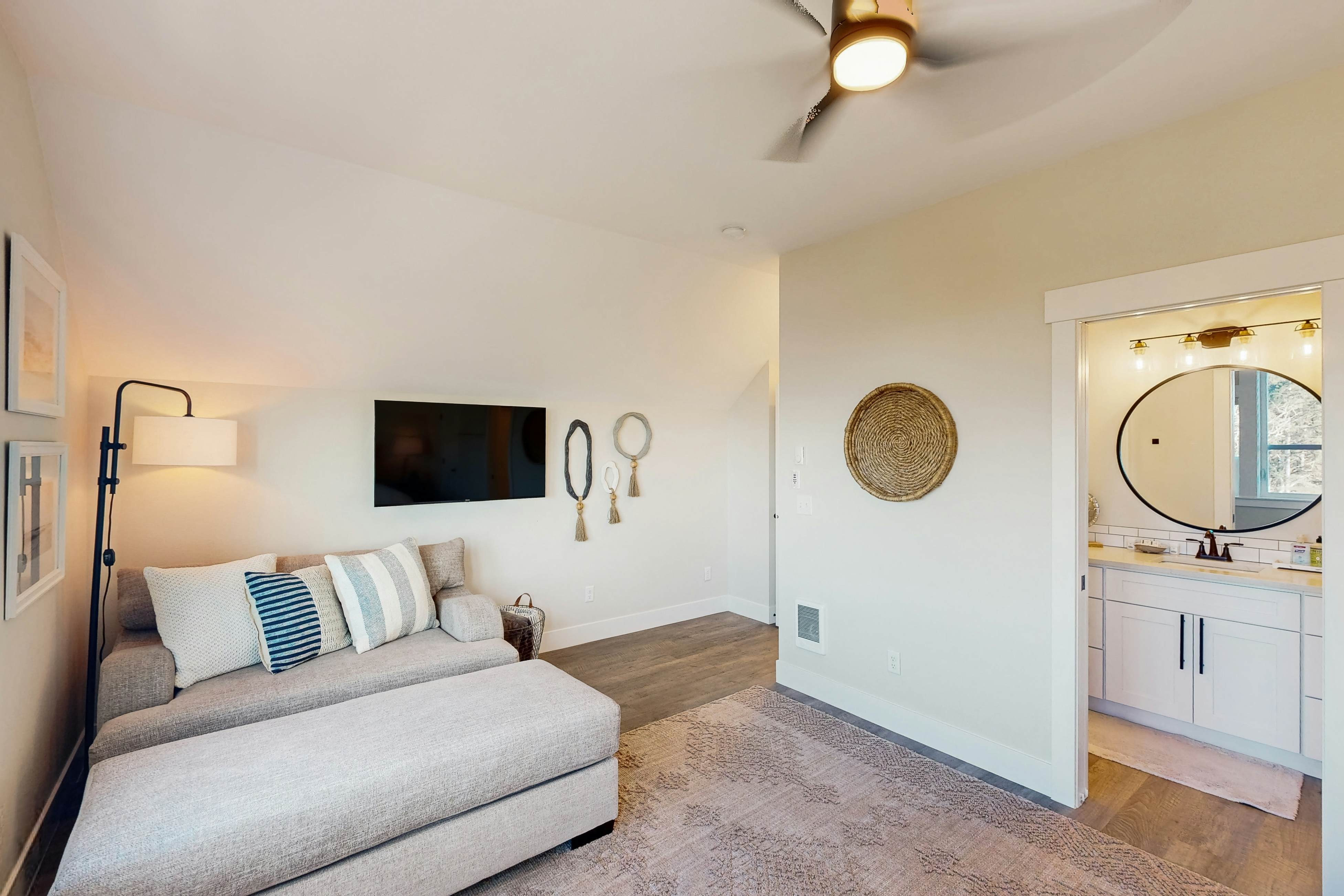 Beautiful family-friendly home with private hot tub, walk to beach, shared pool