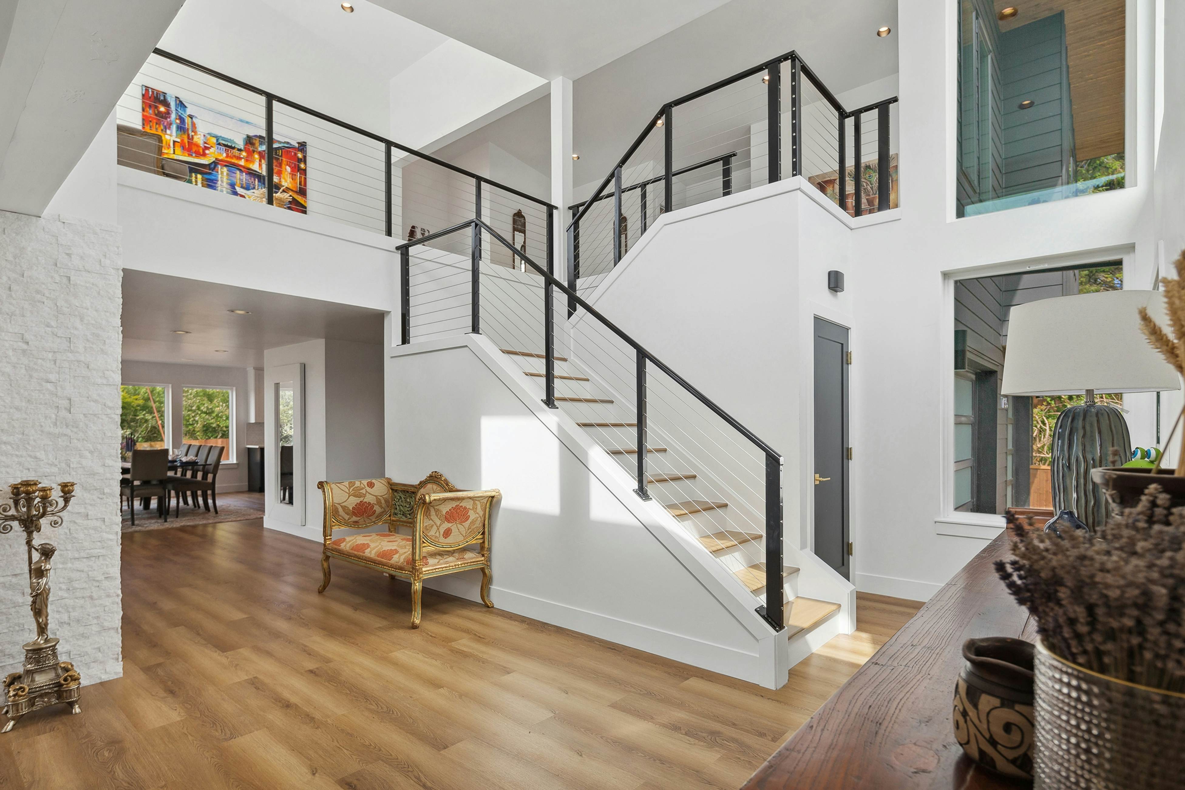 Spacious home with ocean view, enclosed yard, fireplace, hut tub, washer & dryer