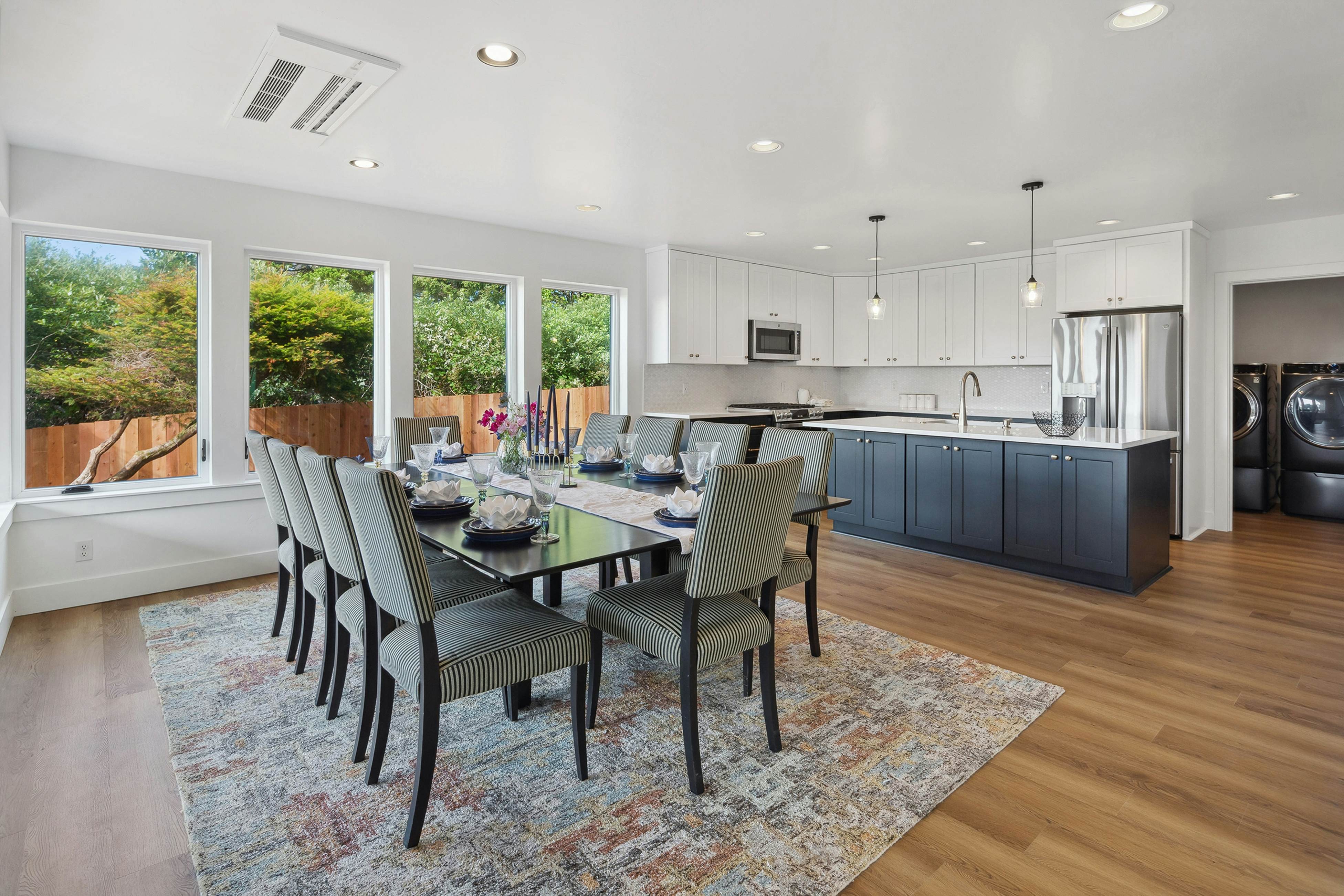 Spacious home with ocean view, enclosed yard, fireplace, hut tub, washer & dryer