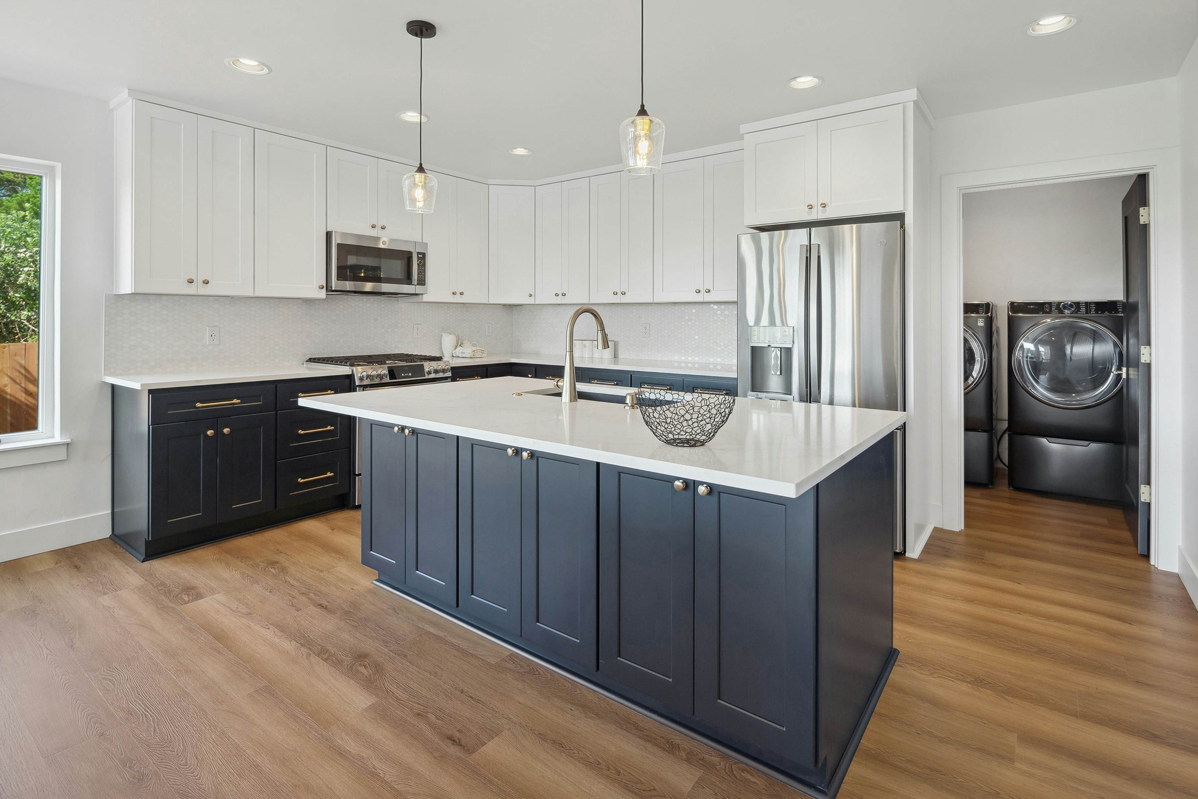 Spacious home with ocean view, enclosed yard, fireplace, hut tub, washer & dryer