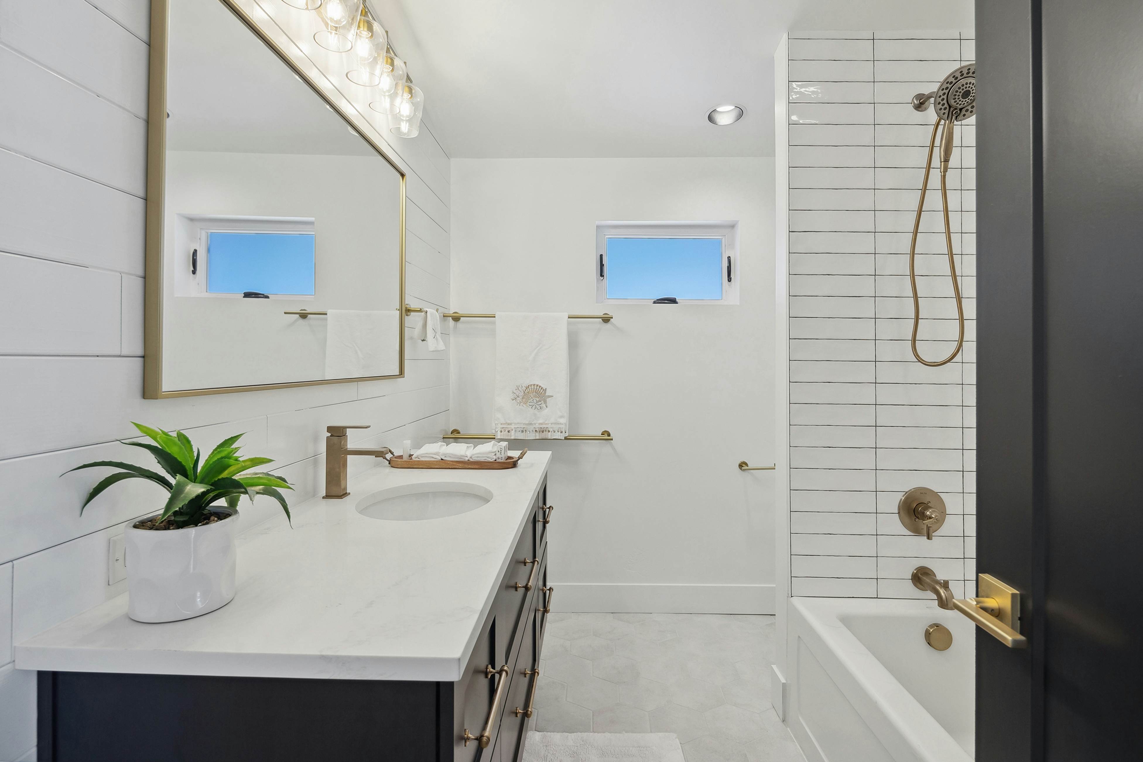 Spacious home with ocean view, enclosed yard, fireplace, hut tub, washer & dryer