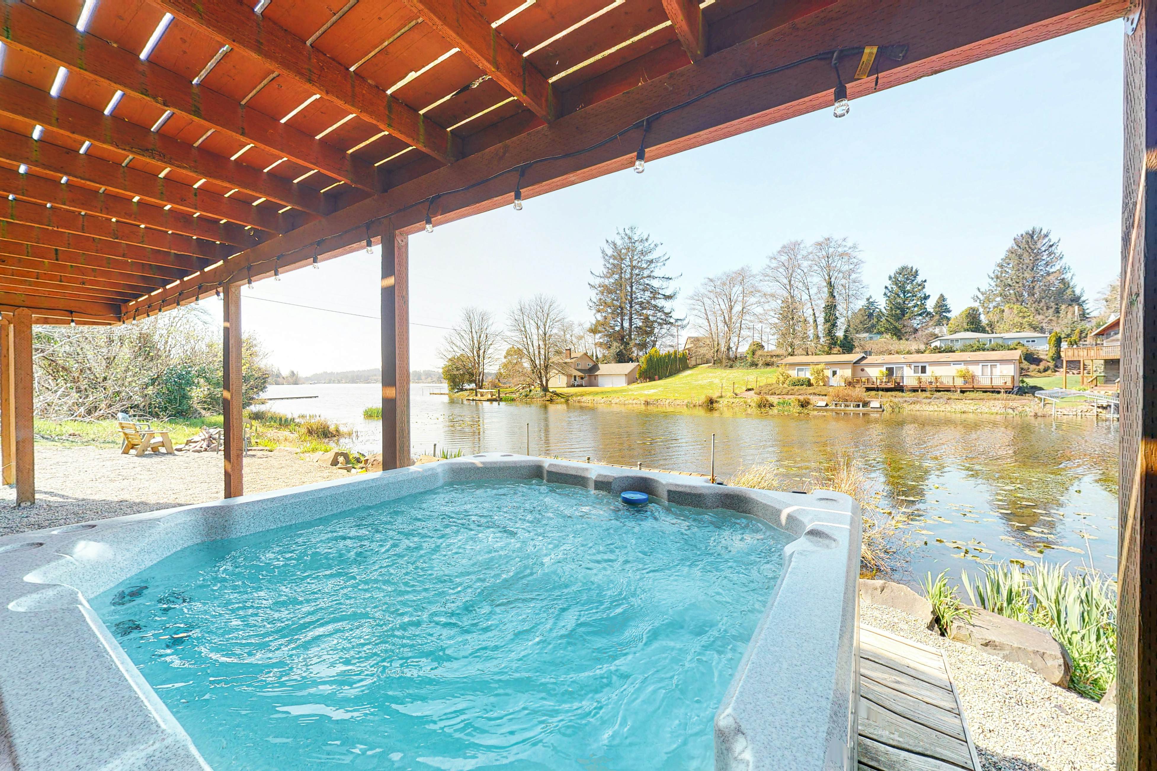 Charming Lakefront Home with Private Hot Tub, Dock, and High-Speed WiFi