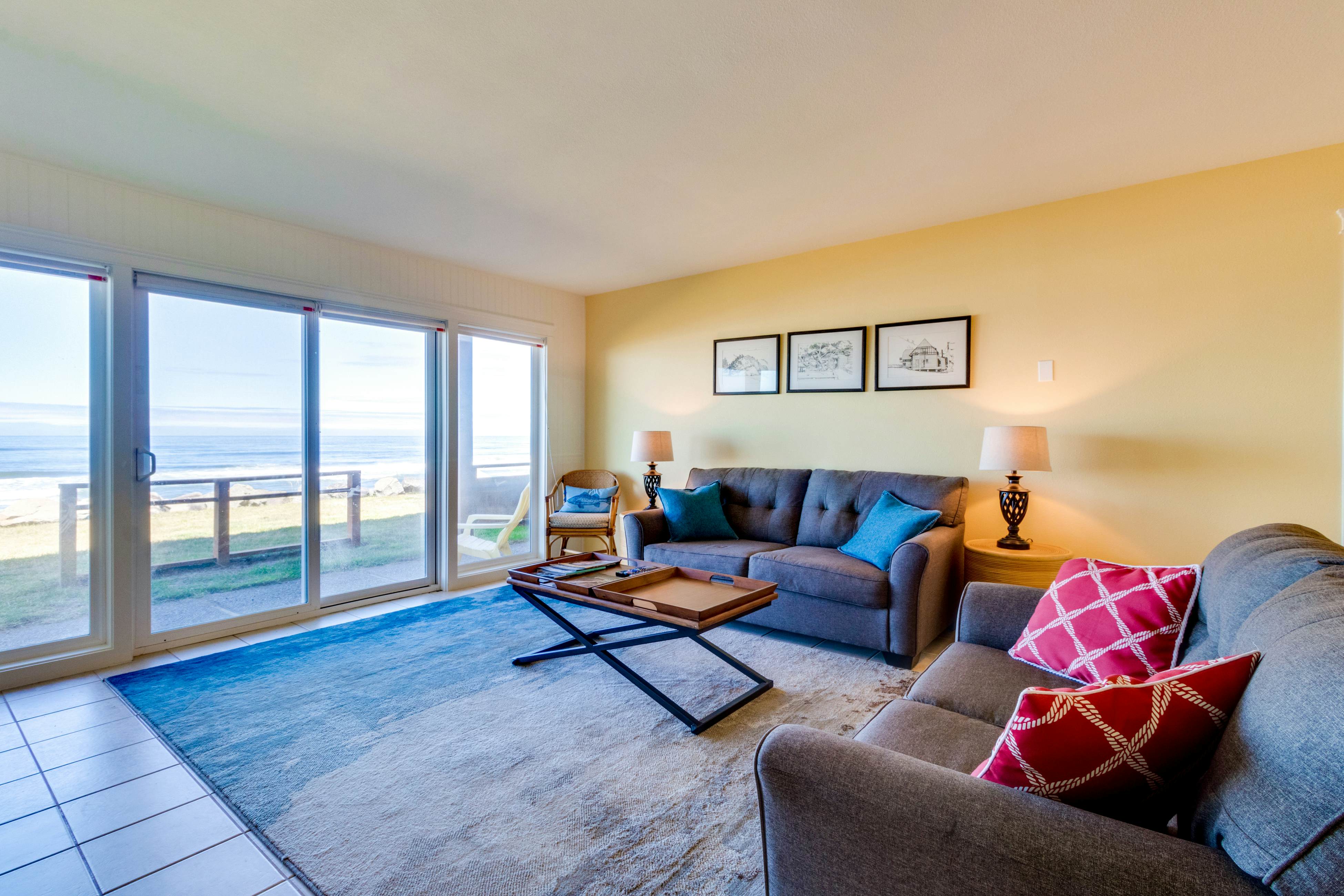Dog-Friendly Oceanfront Condo with Sweeping Views and Beach Access