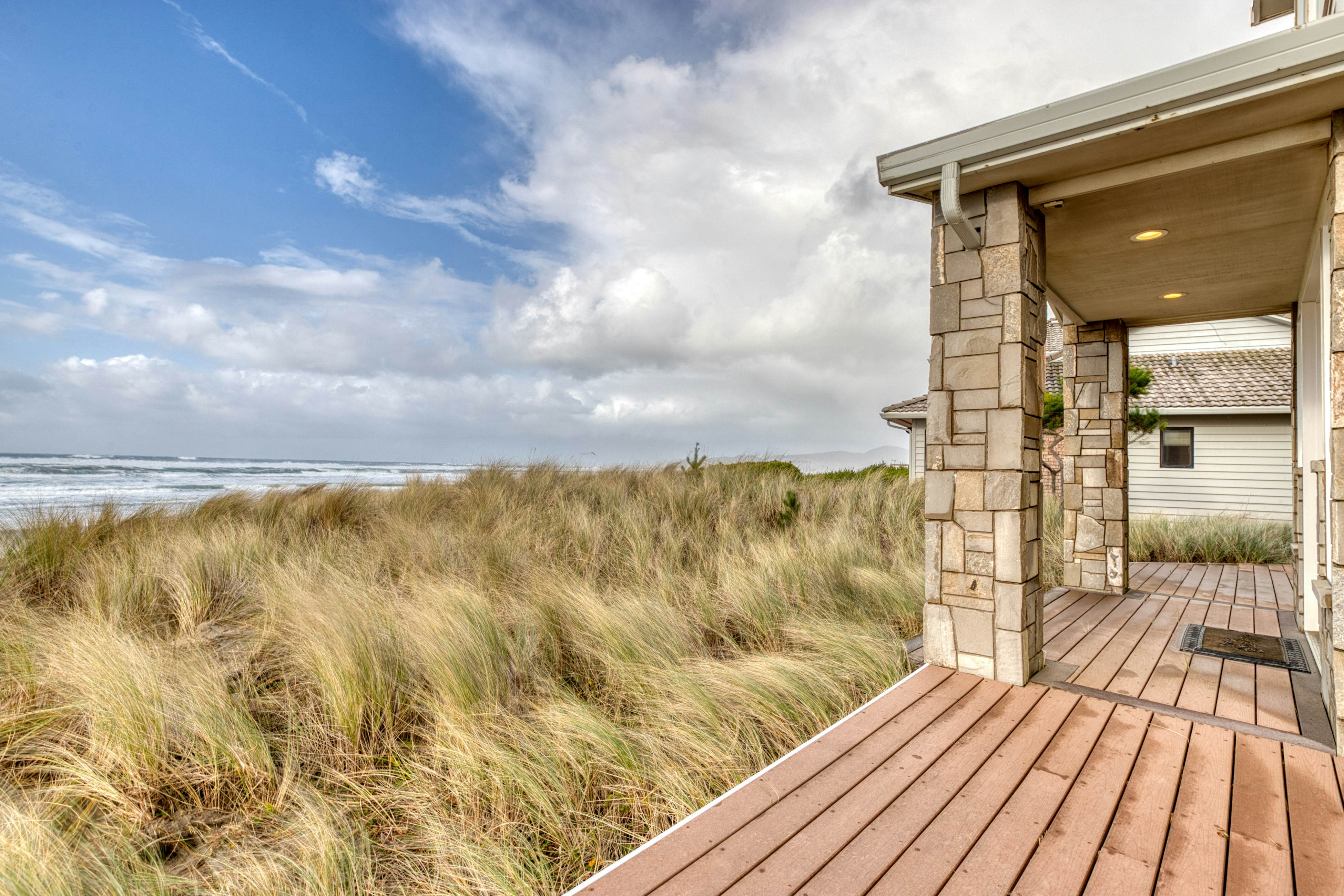 Beachfront home with amazing ocean views entertainment space and balcony