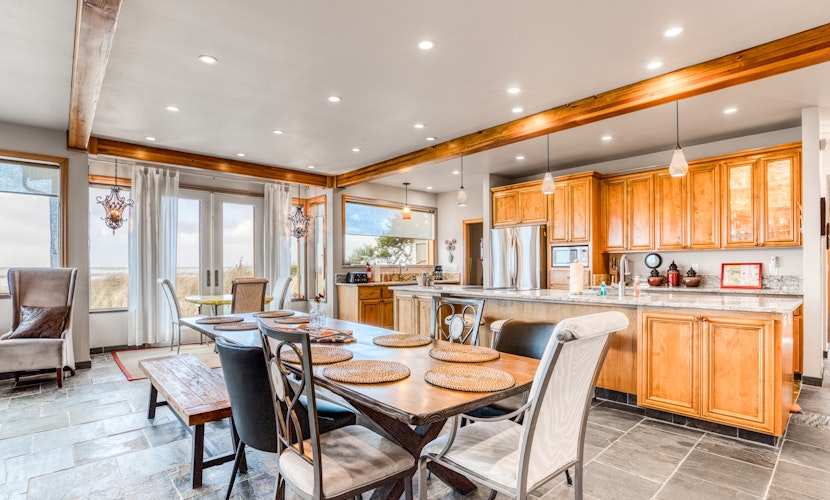 Beachfront home with amazing ocean views entertainment space and balcony