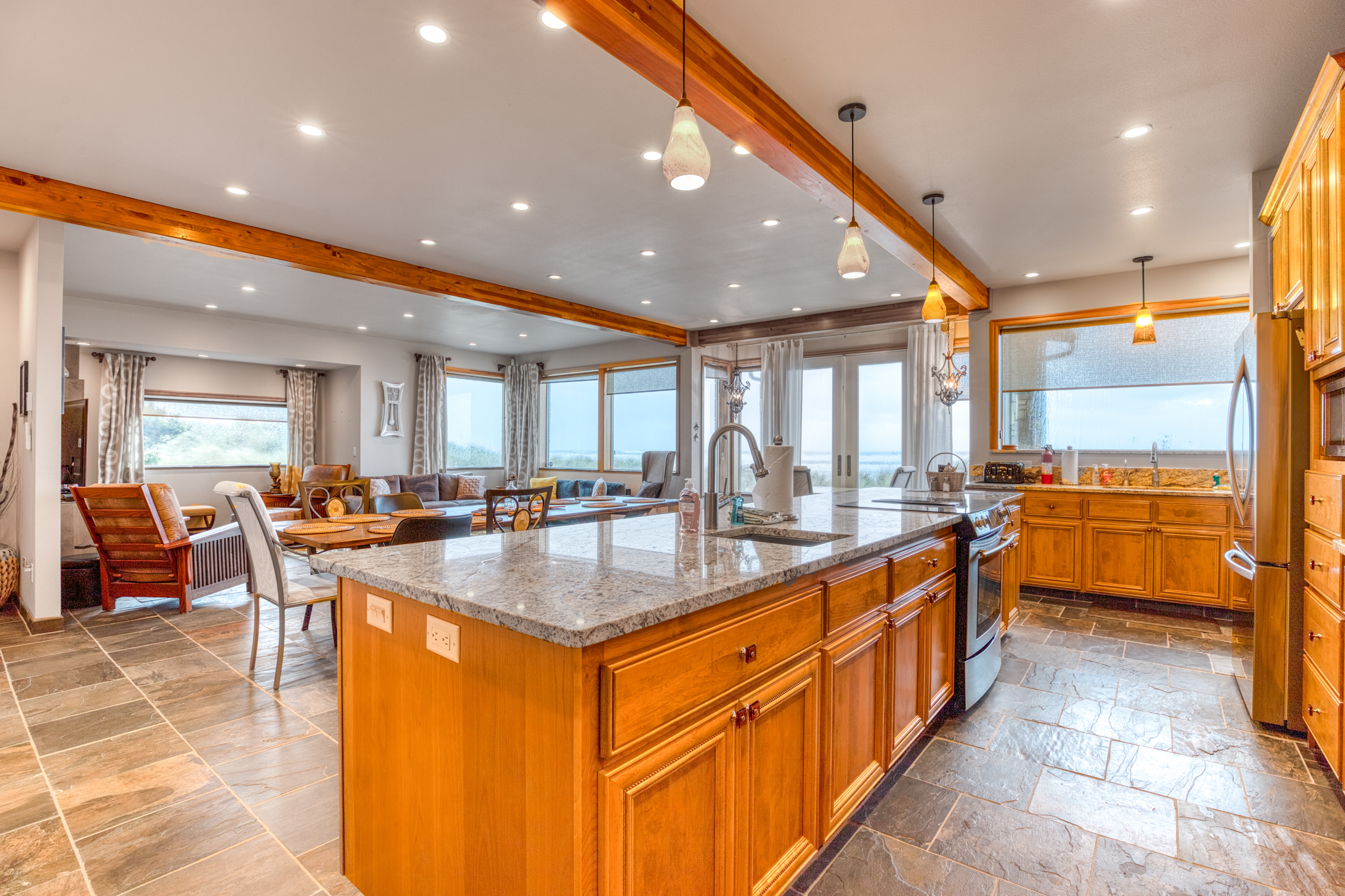 Beachfront home with amazing ocean views entertainment space and balcony