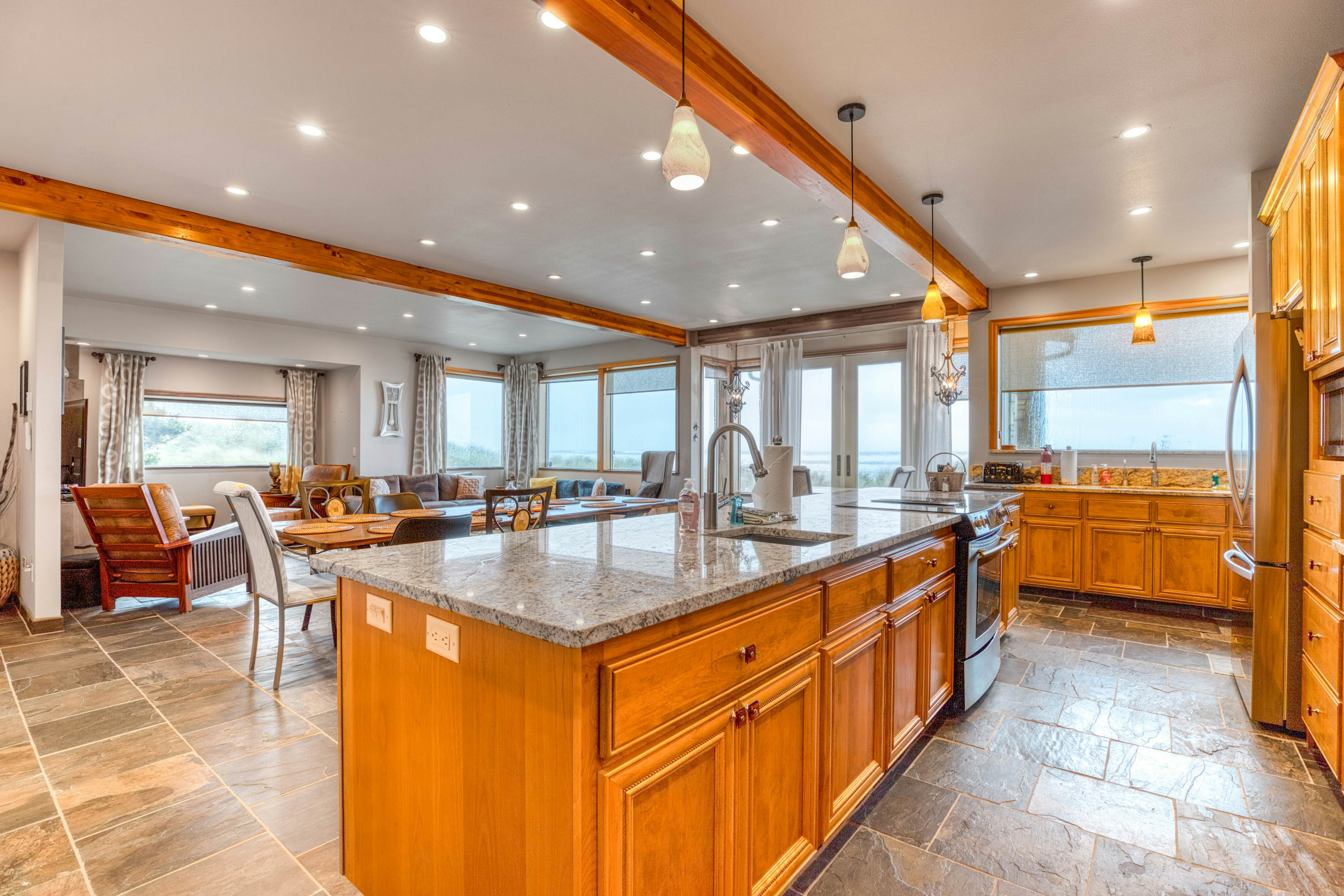 Beachfront home with amazing ocean views entertainment space and balcony