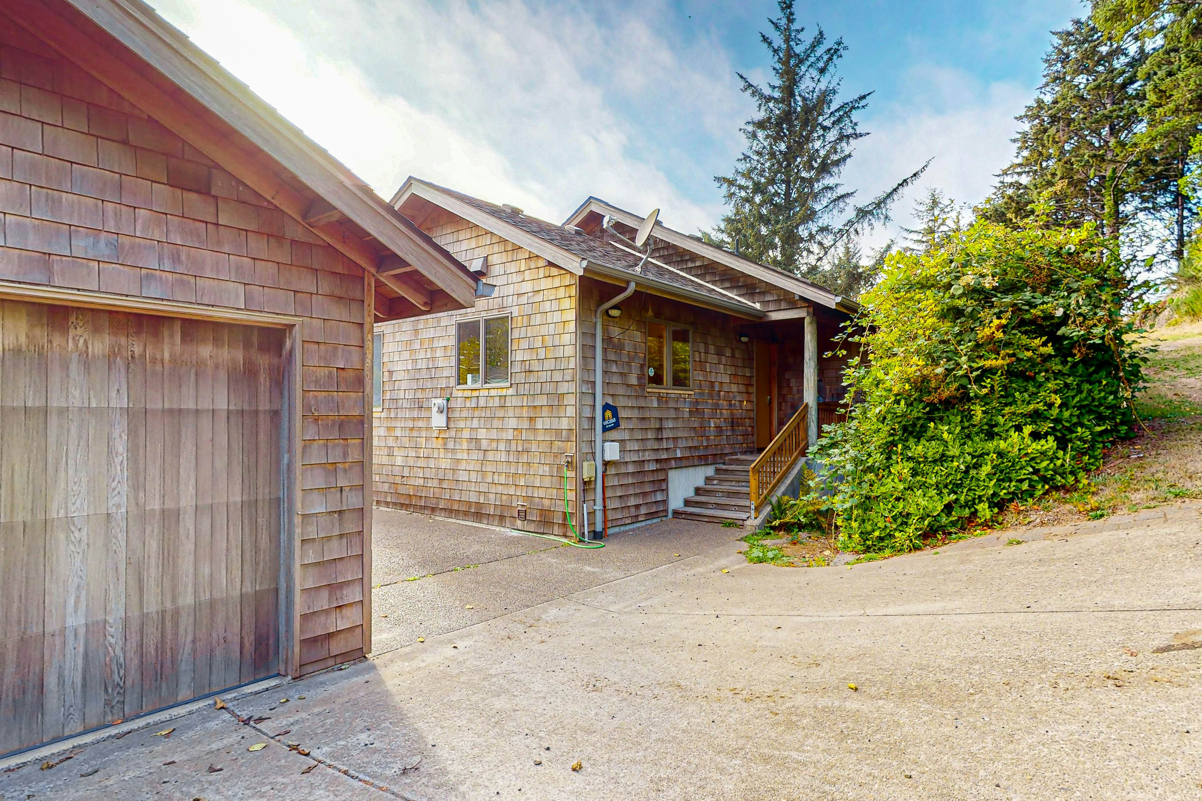 Ocean View Home with Two Decks, Beach Access, & Cozy Fireplace