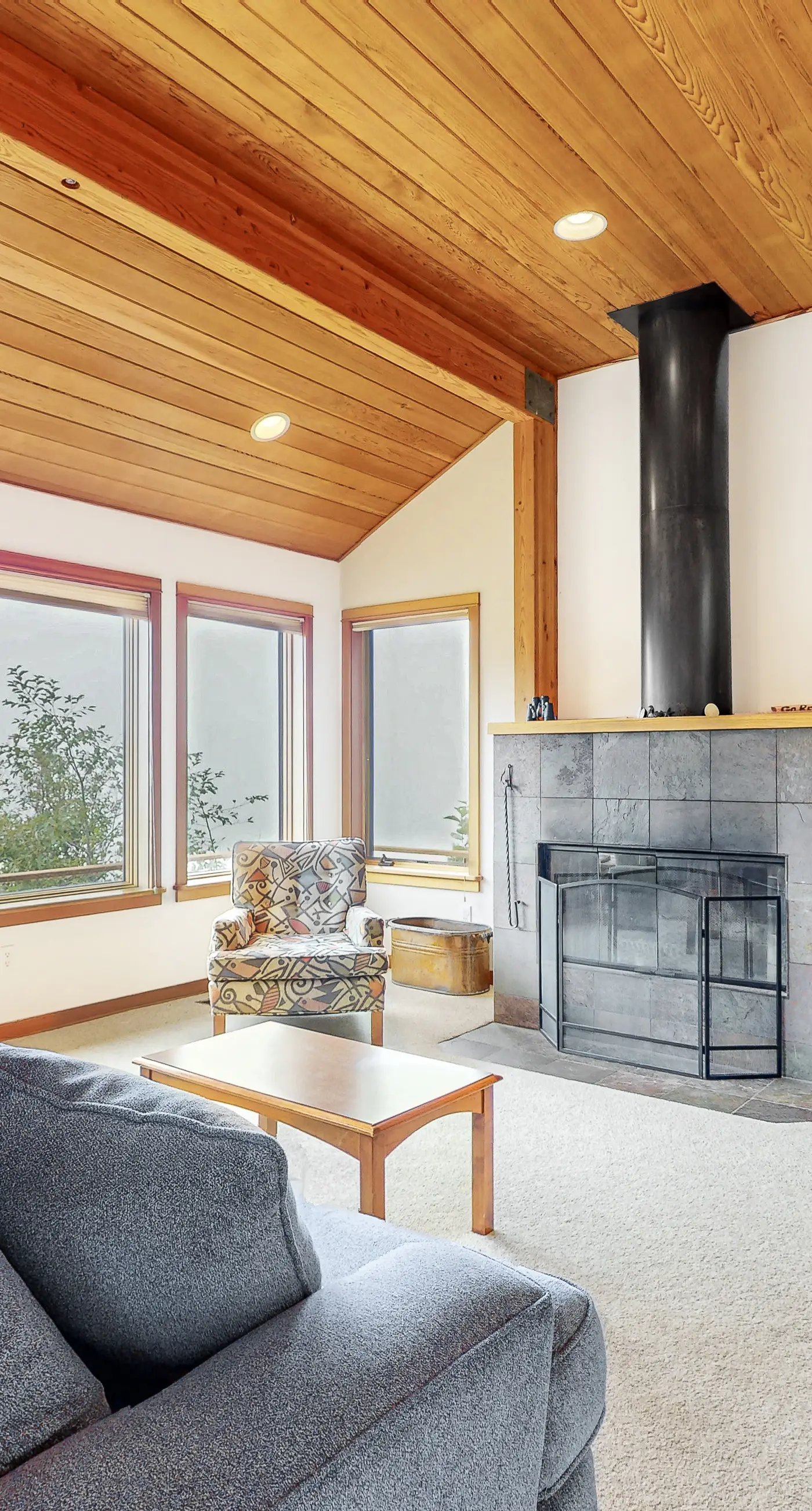 Ocean View Home with Two Decks Beach Access and Cozy Fireplace