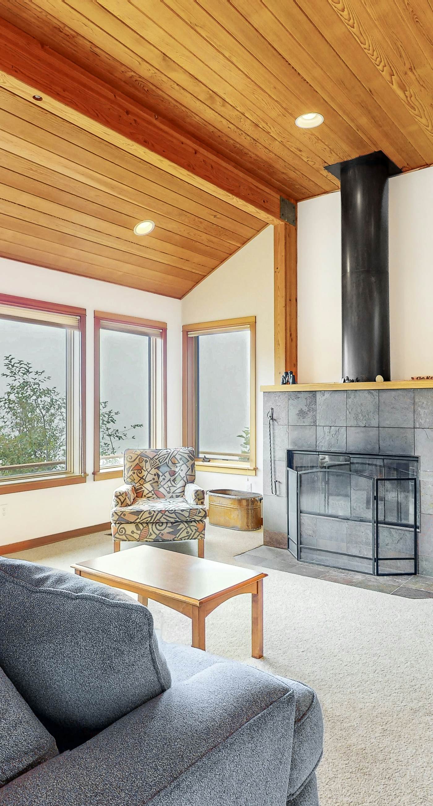 Ocean View Home with Two Decks Beach Access and Cozy Fireplace