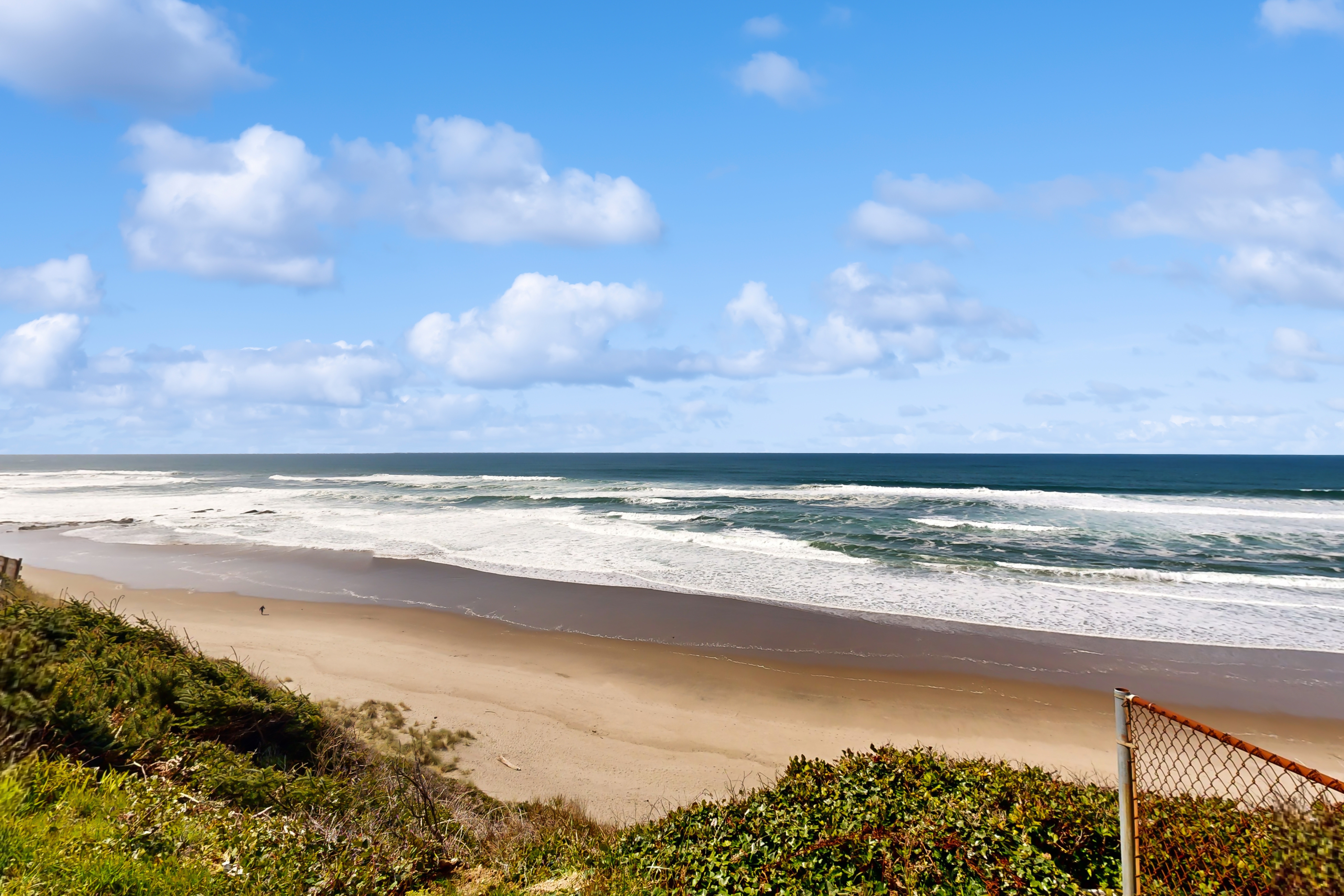 Oceanfront dog friendly home with 180 degree view deck and great location