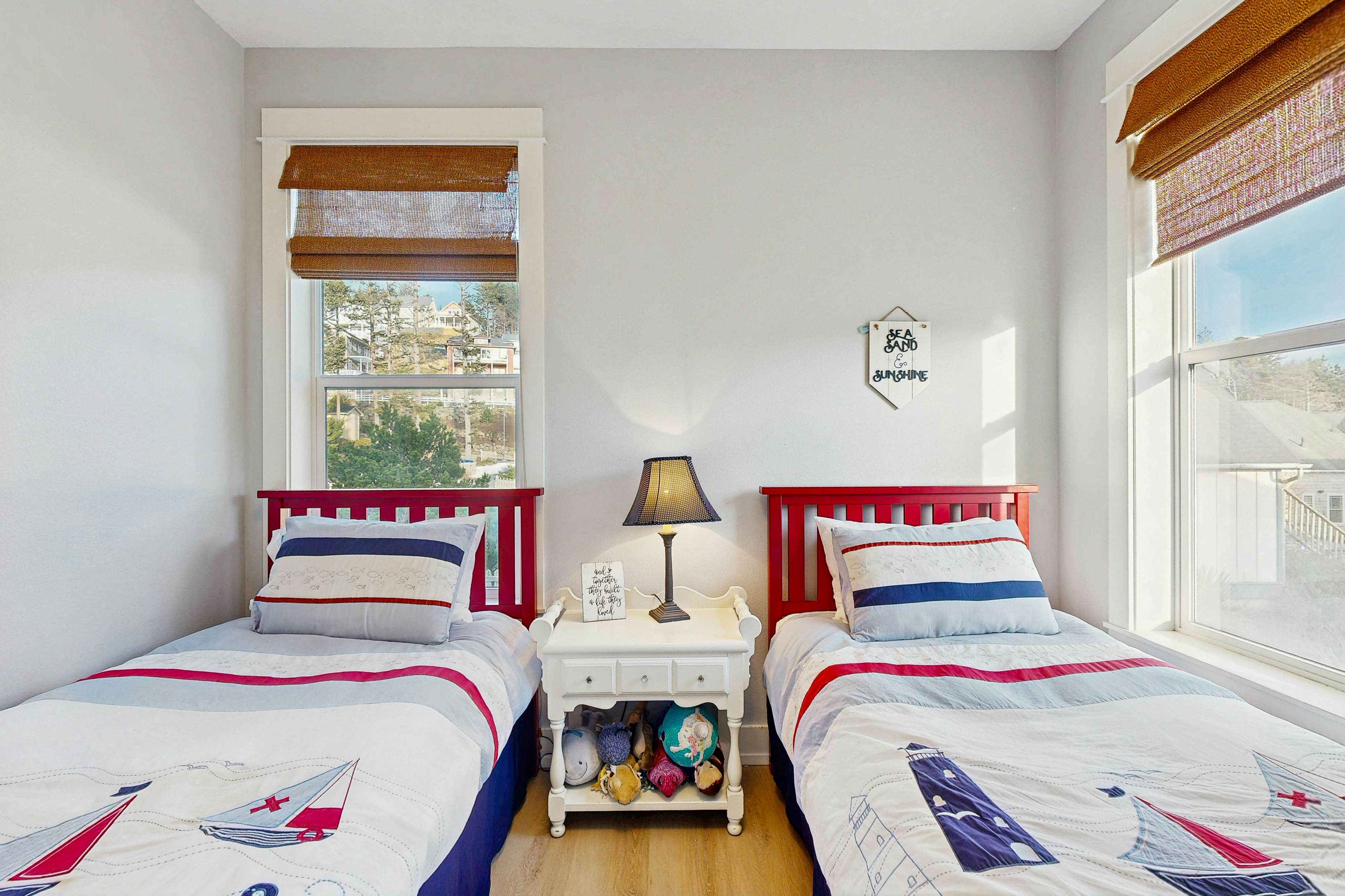 Charming, two-story home with a private hot tub, large patio, & washer/dryer