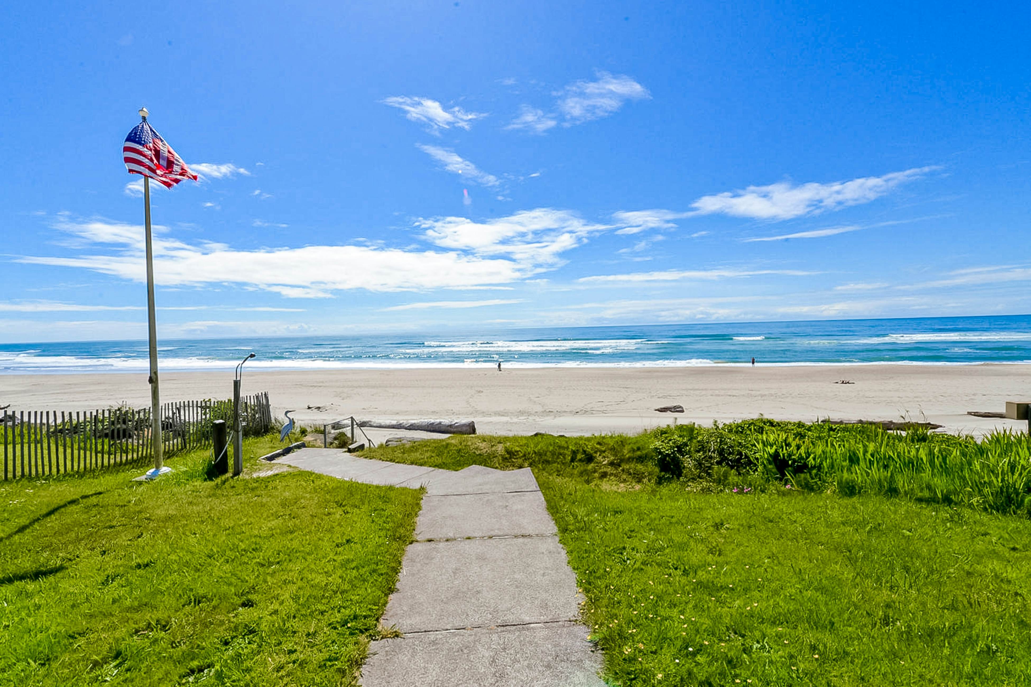 Beachfront ocean-view duplex with private beach, hot tub, grill, outdoor shower