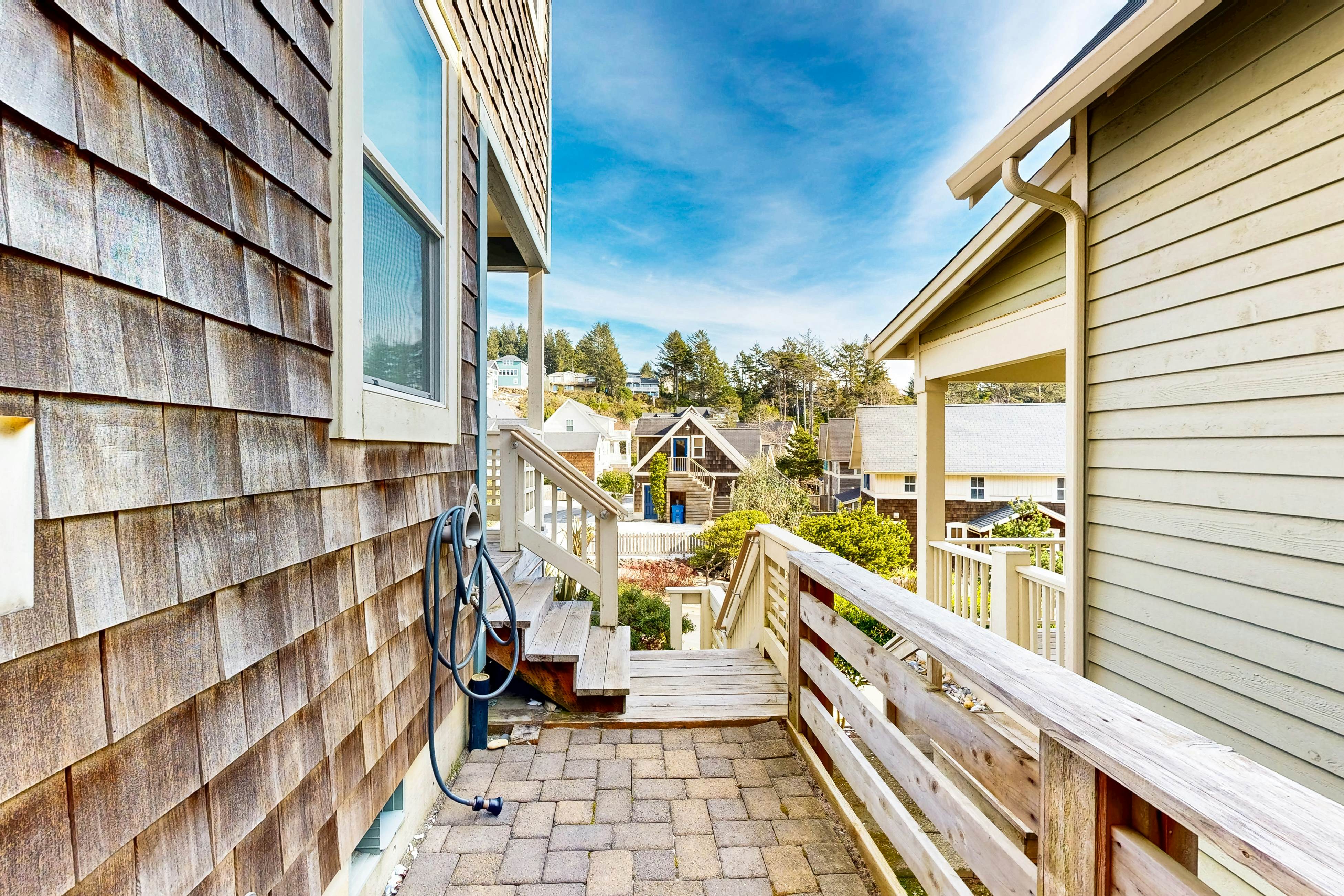 Dog-friendly coastal home with private hot tub and park access