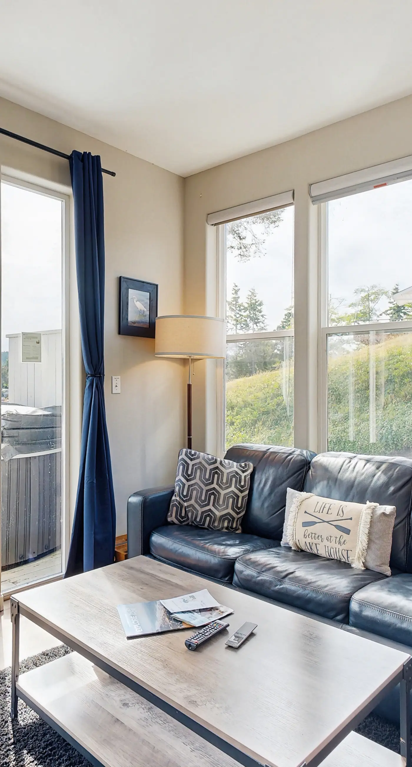 Waterfront home with private hot tub free WiFi firepit and shared dock