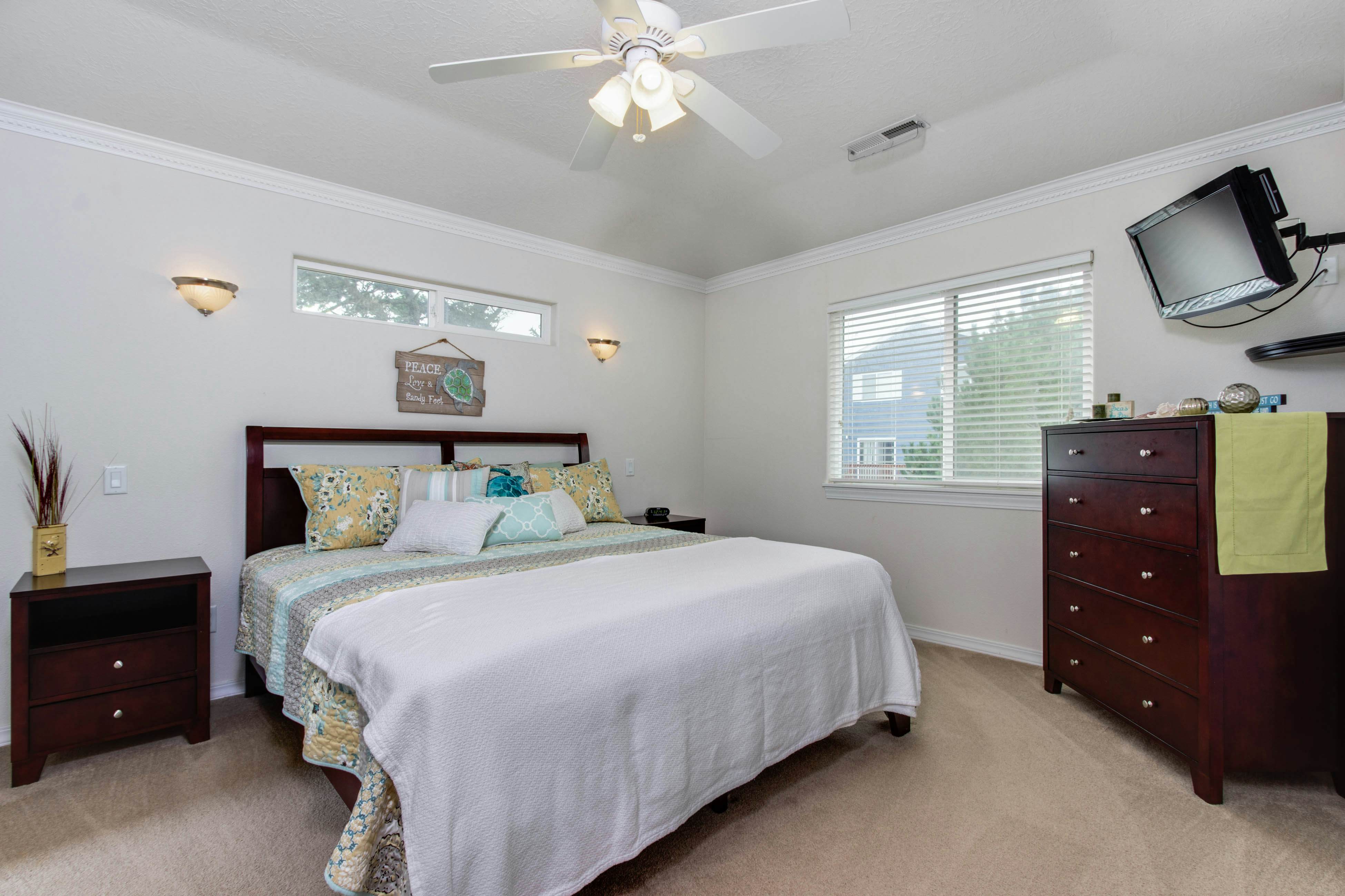 Beach escape with patio, private hot tub, & game room - steps to beach