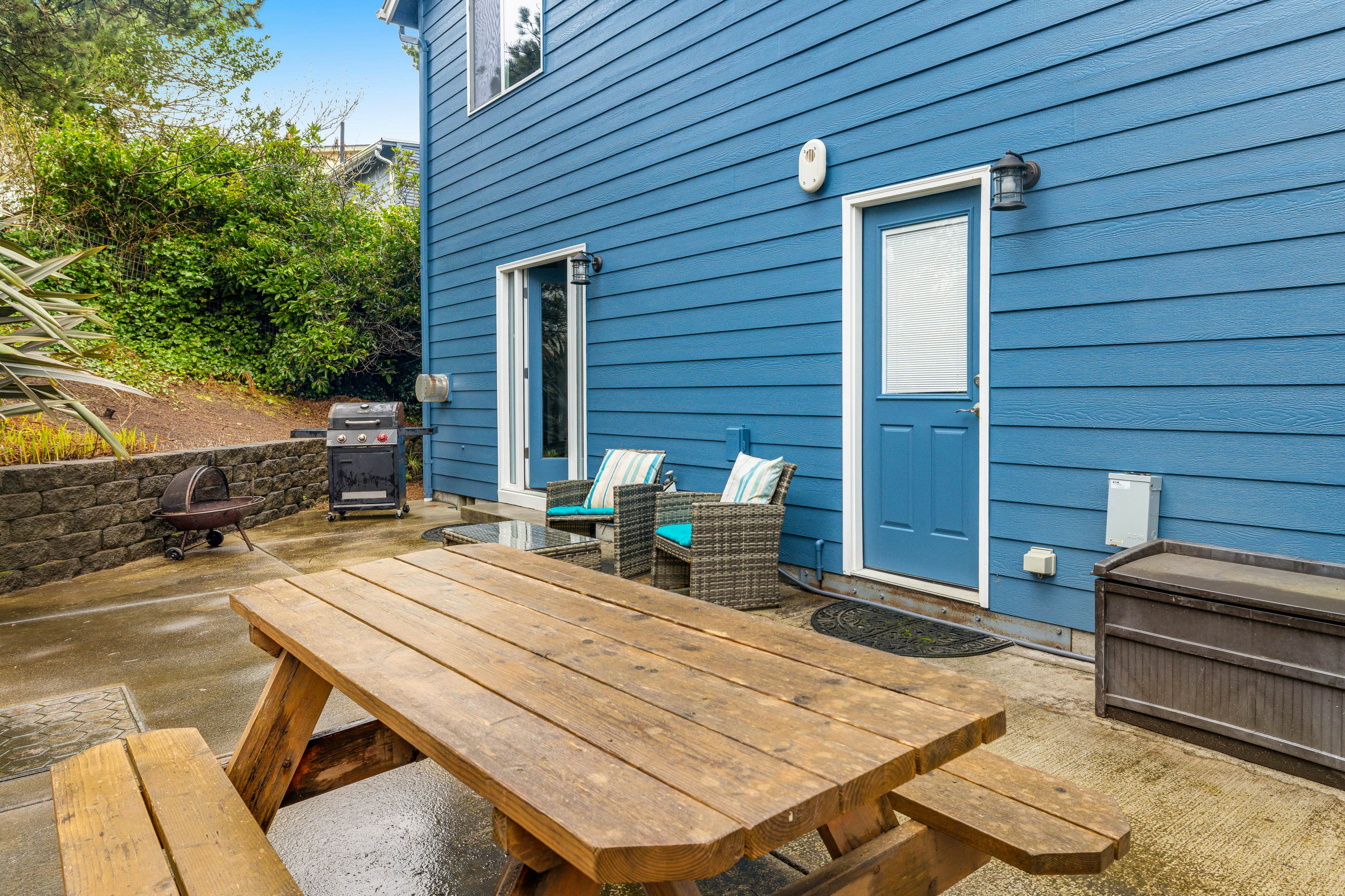 Beach escape with patio, private hot tub, & game room - steps to beach