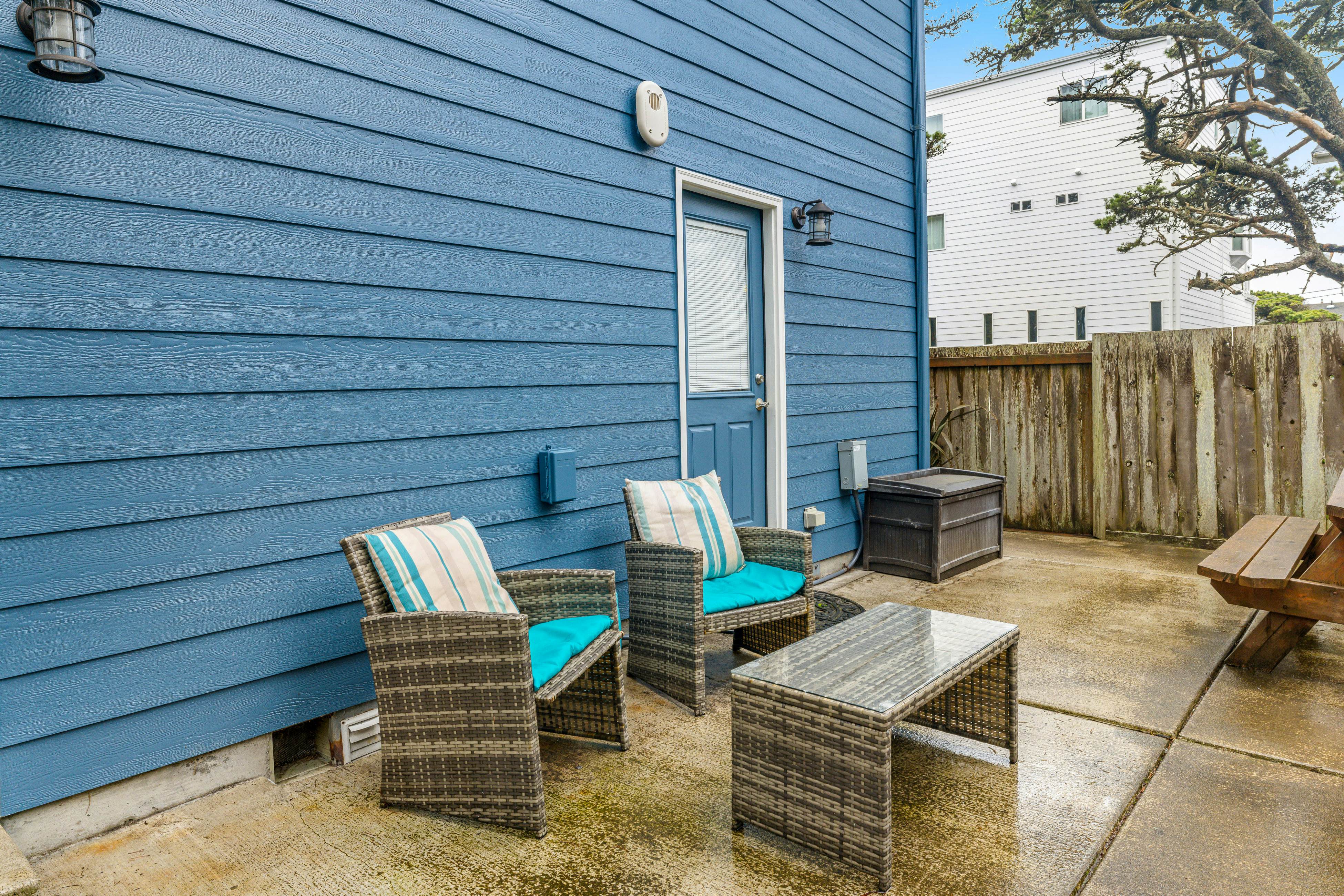 Beach escape with patio, private hot tub, & game room - steps to beach