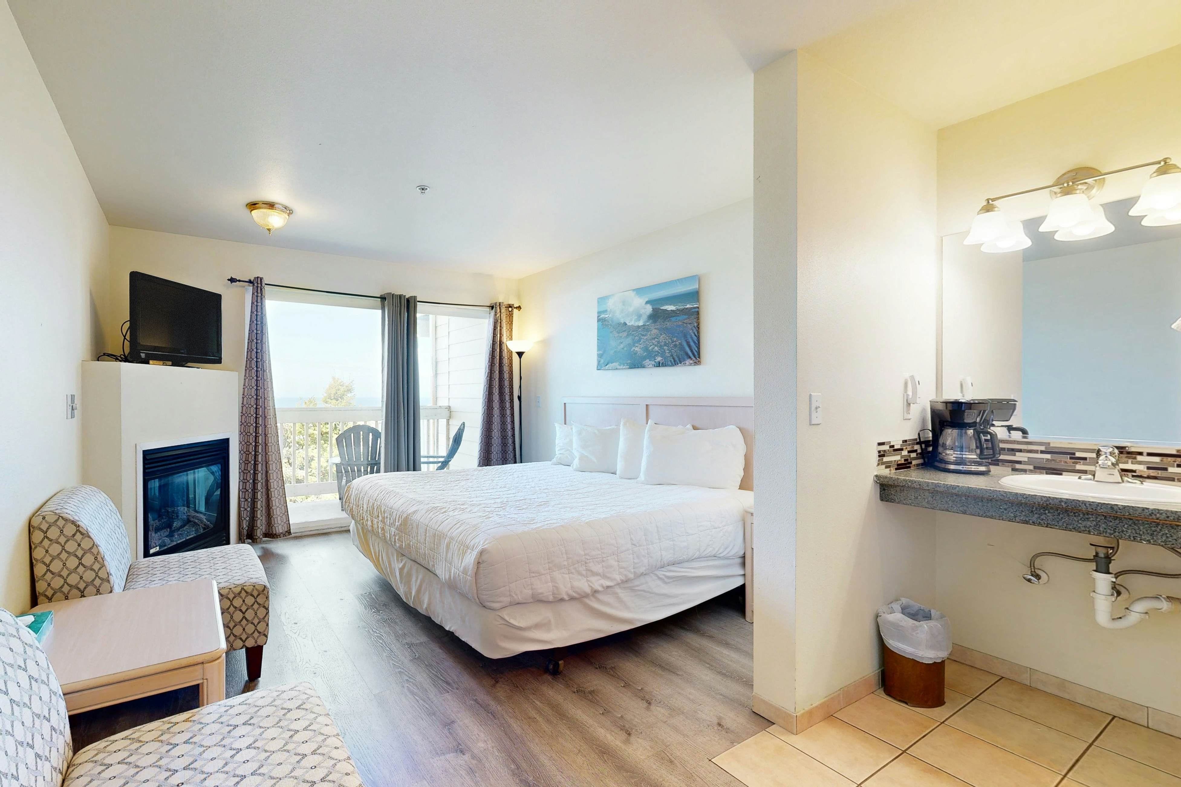 Dog-Friendly Suite with Ocean Views, Balcony, Free WiFi, & Nearby Beach Access