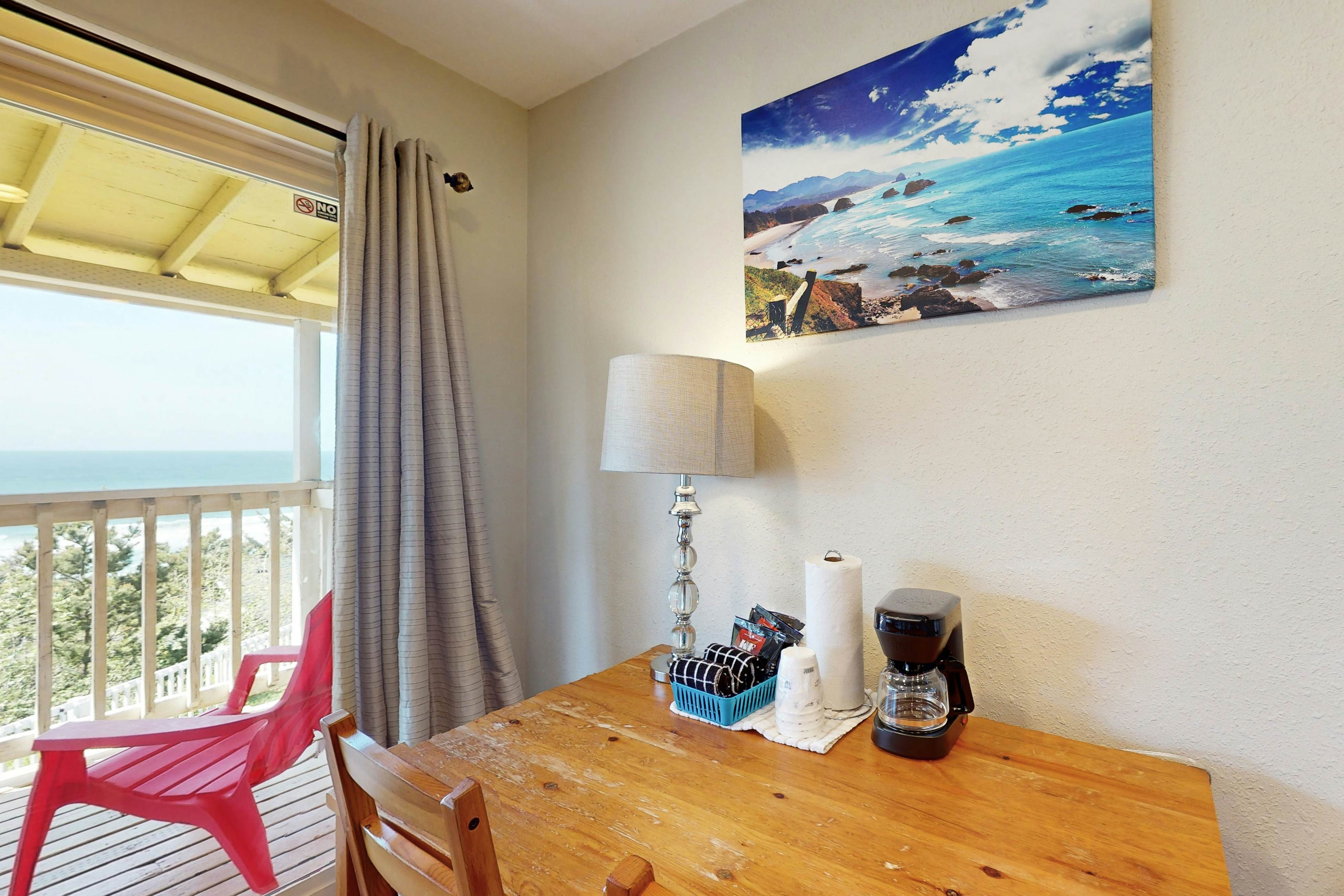 Dog Friendly Studio Condo with Ocean Views and Nearby Beach Access