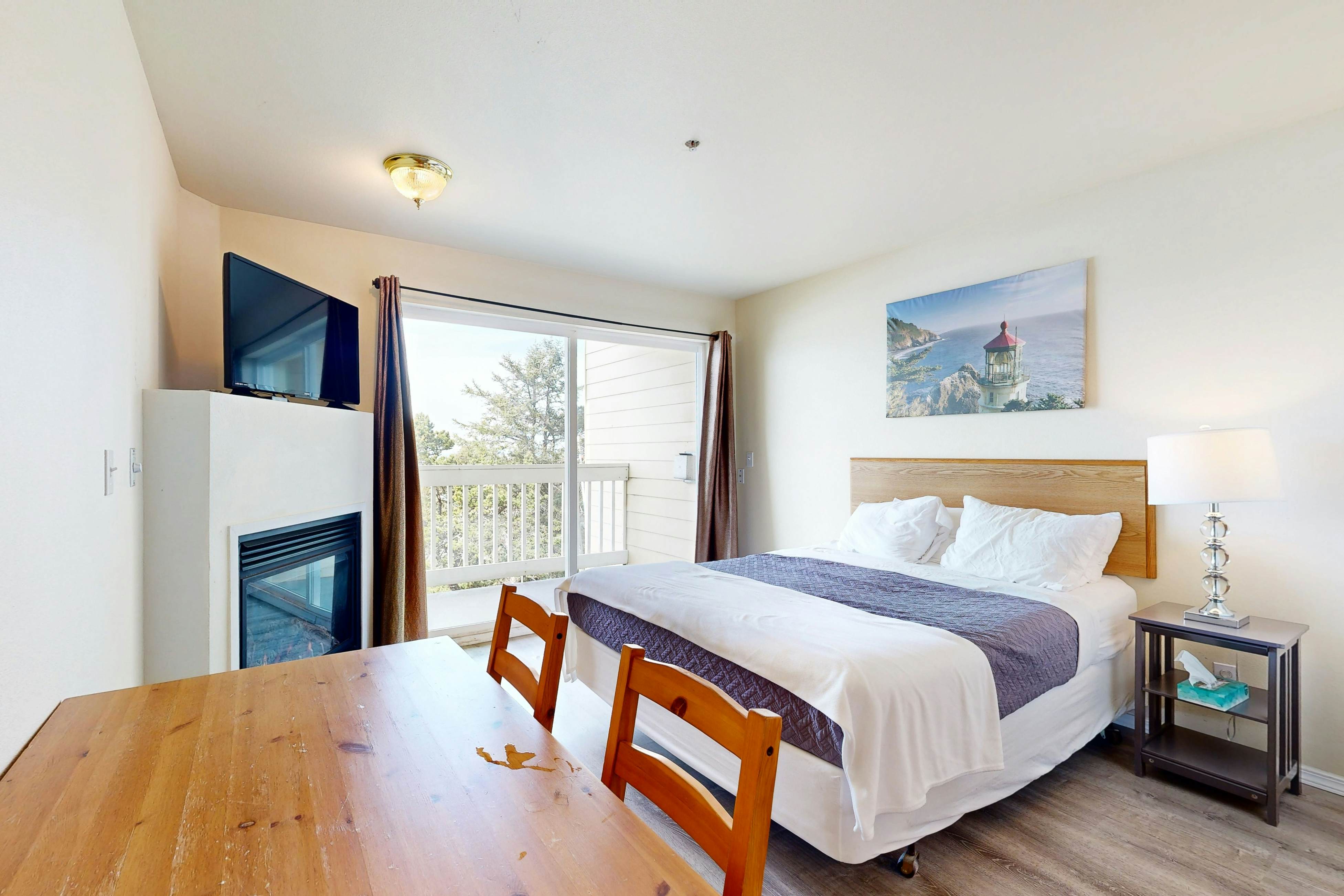 Romance awaits with ocean views & sandy shores at this dog-friendly studio