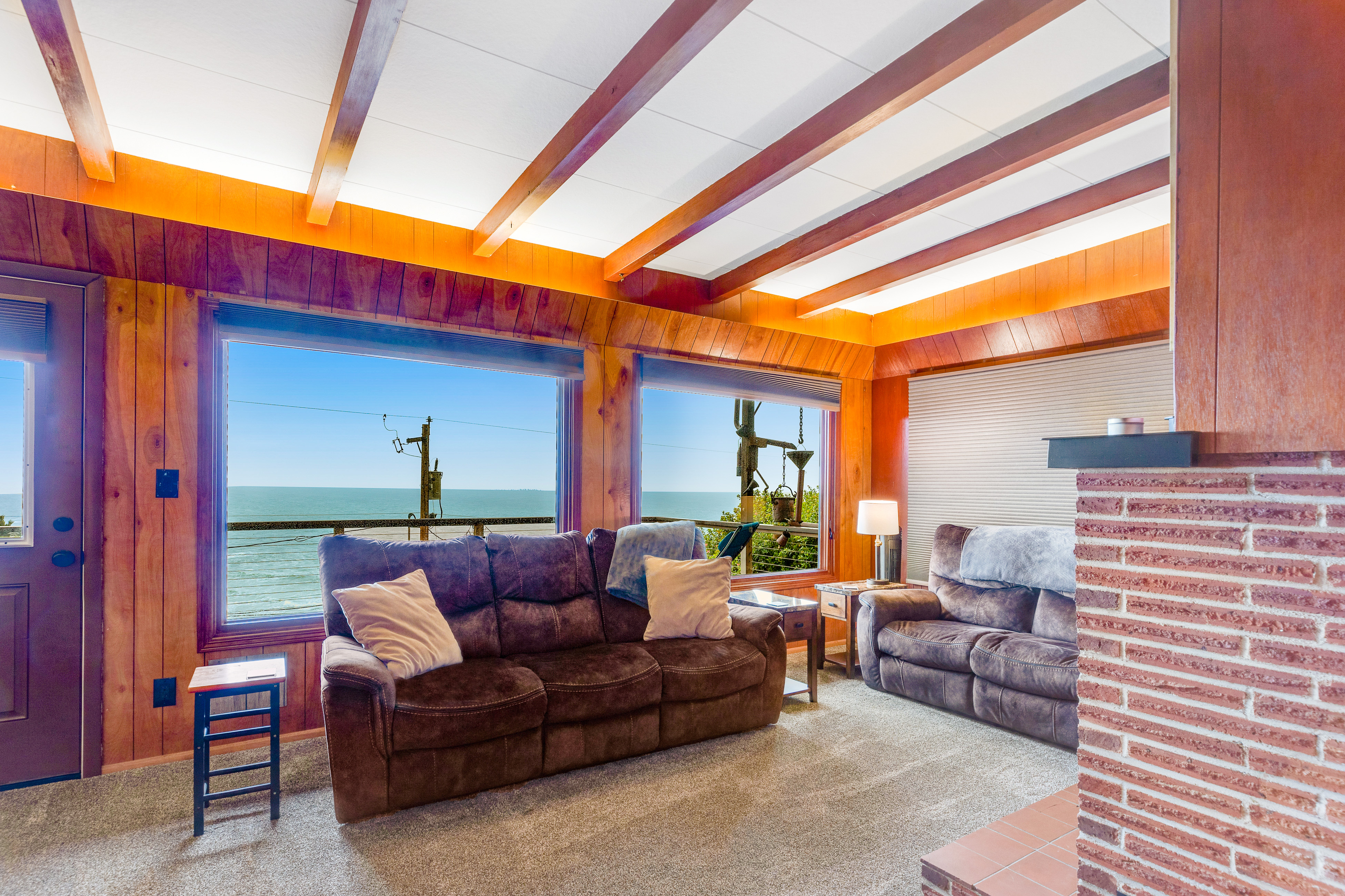 Two story beach house with an ocean view furnished deck and washer dryer