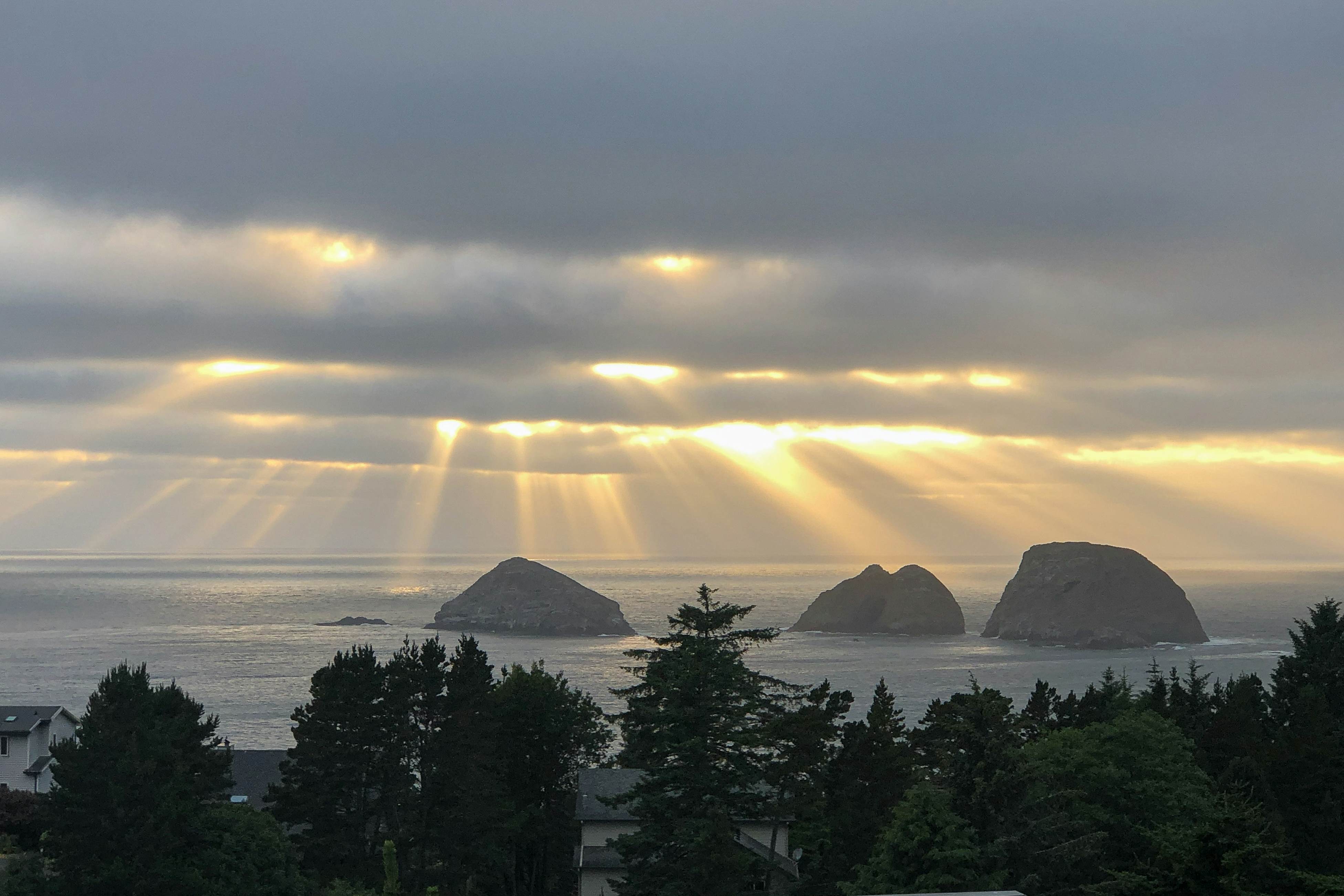 Sweeping ocean-view home with fireplace, grill, & foosball table - dog-friendly