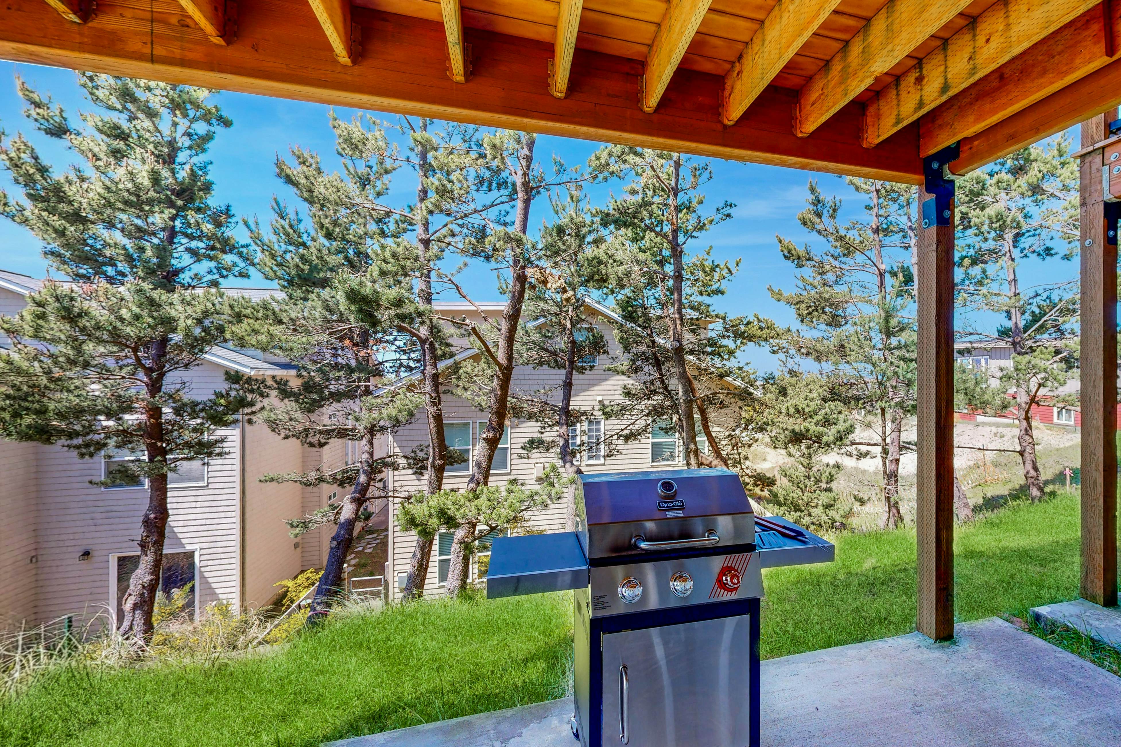 Sweeping ocean-view home with fireplace, grill, & foosball table - dog-friendly