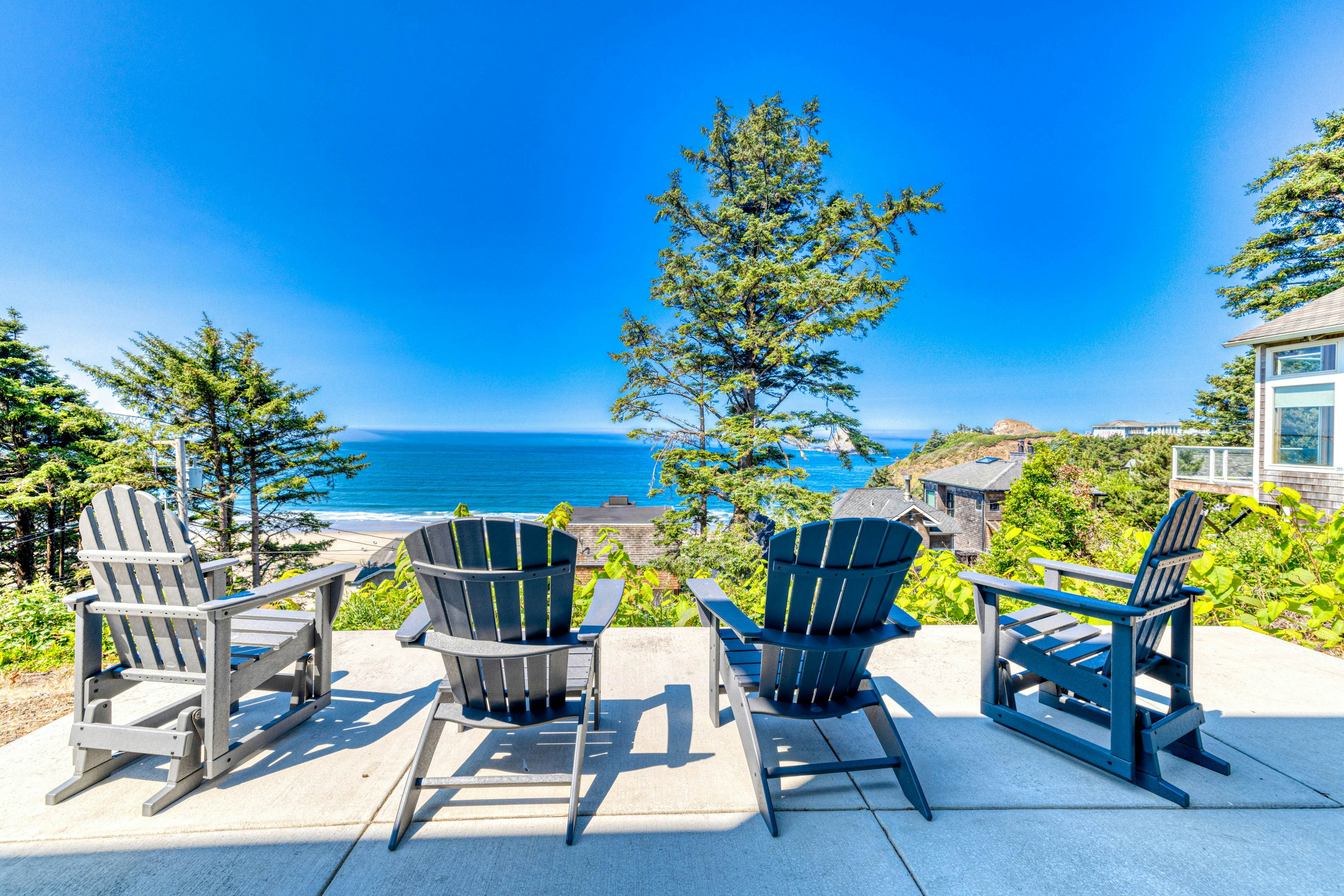 Amazing ocean-view escape with seven bedrooms, scenic patios, & modern interior