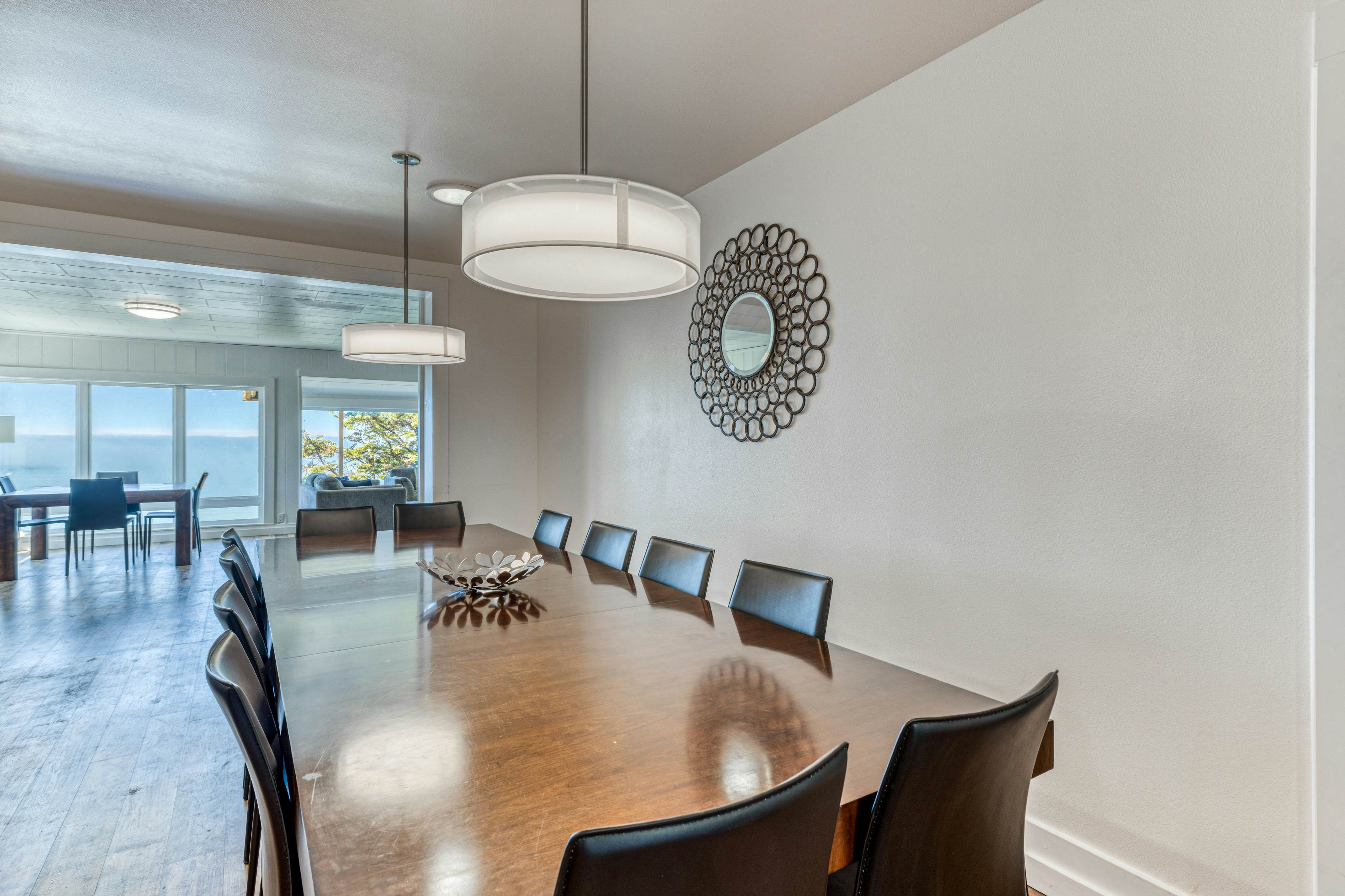 Amazing ocean-view escape with seven bedrooms, scenic patios, & modern interior