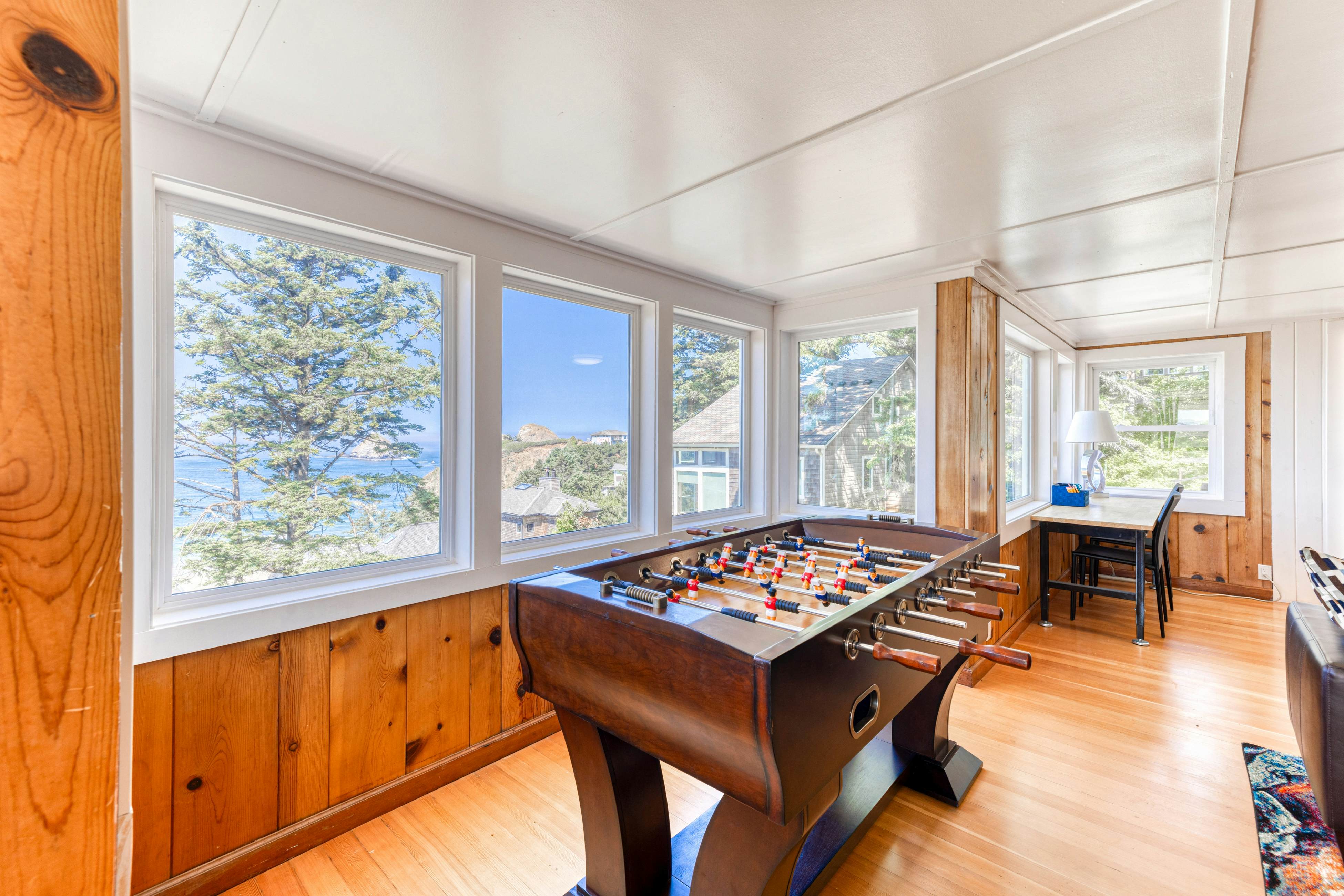 Amazing ocean-view escape with seven bedrooms, scenic patios, & modern interior