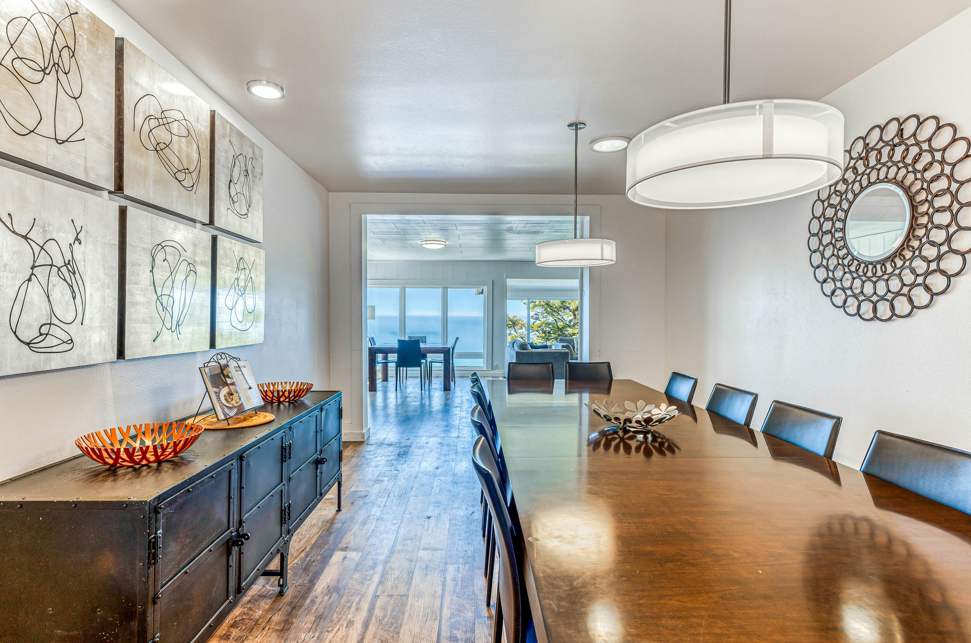 Spacious ocean view home with wood fireplace, grill, & deck - dog-friendly