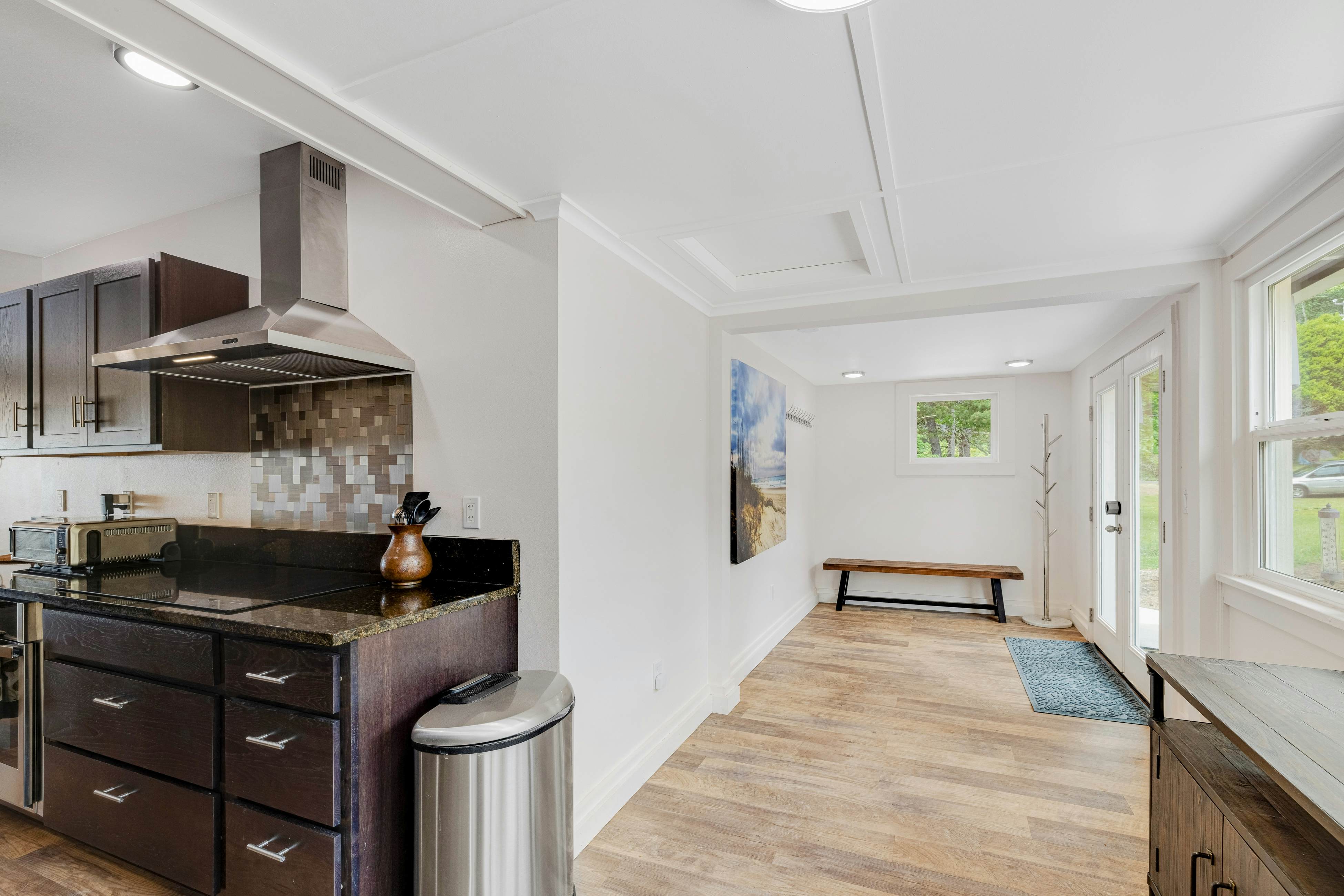 Spacious ocean view home with wood fireplace, grill, & deck - dog-friendly