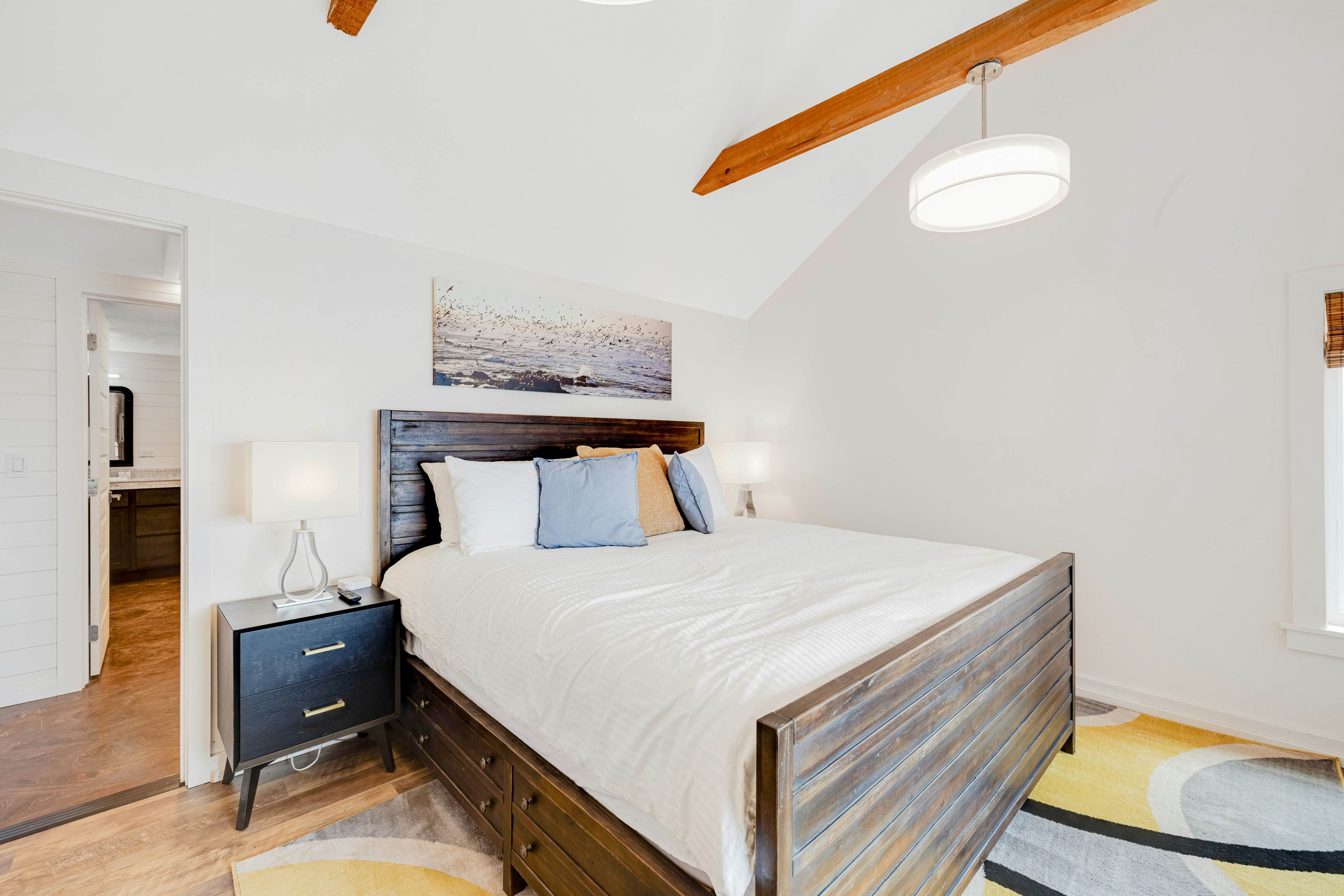 Spacious ocean view home with wood fireplace, grill, & deck - dog-friendly