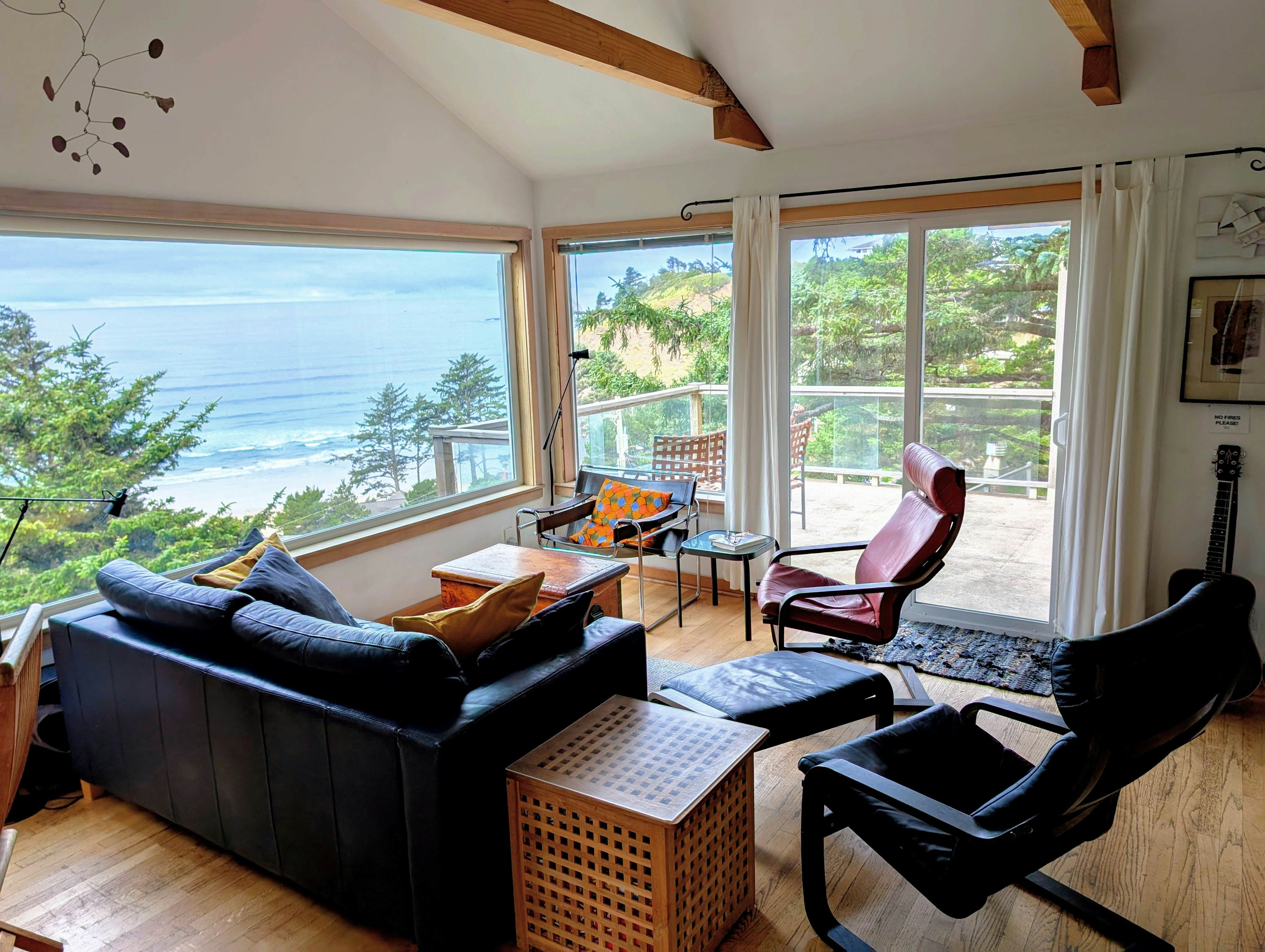 Airy Beach Home with Two Decks, Ocean Views - Close to Beach Access