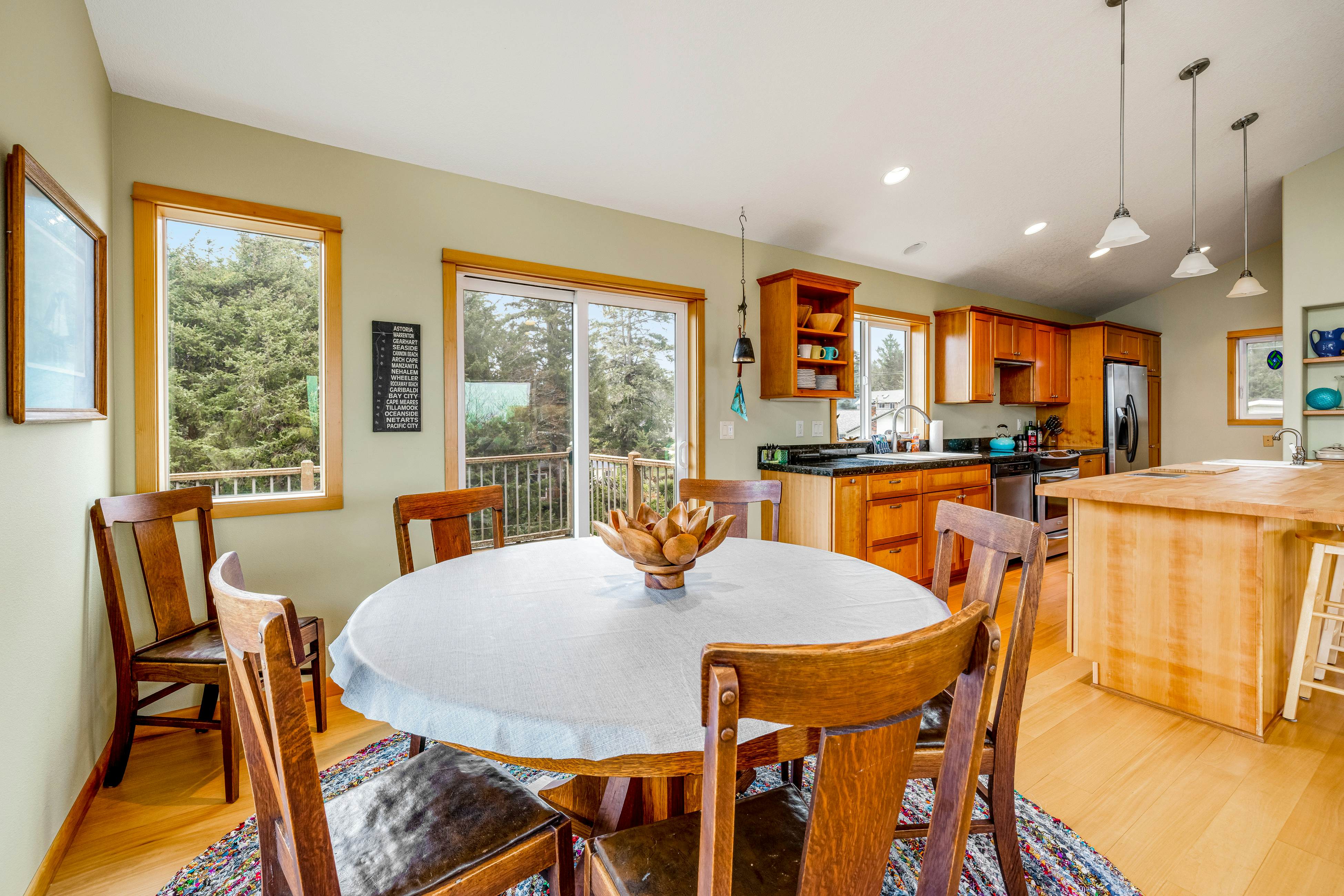 Lakefront escape with water views, grill, wrap-around deck - walk to beach